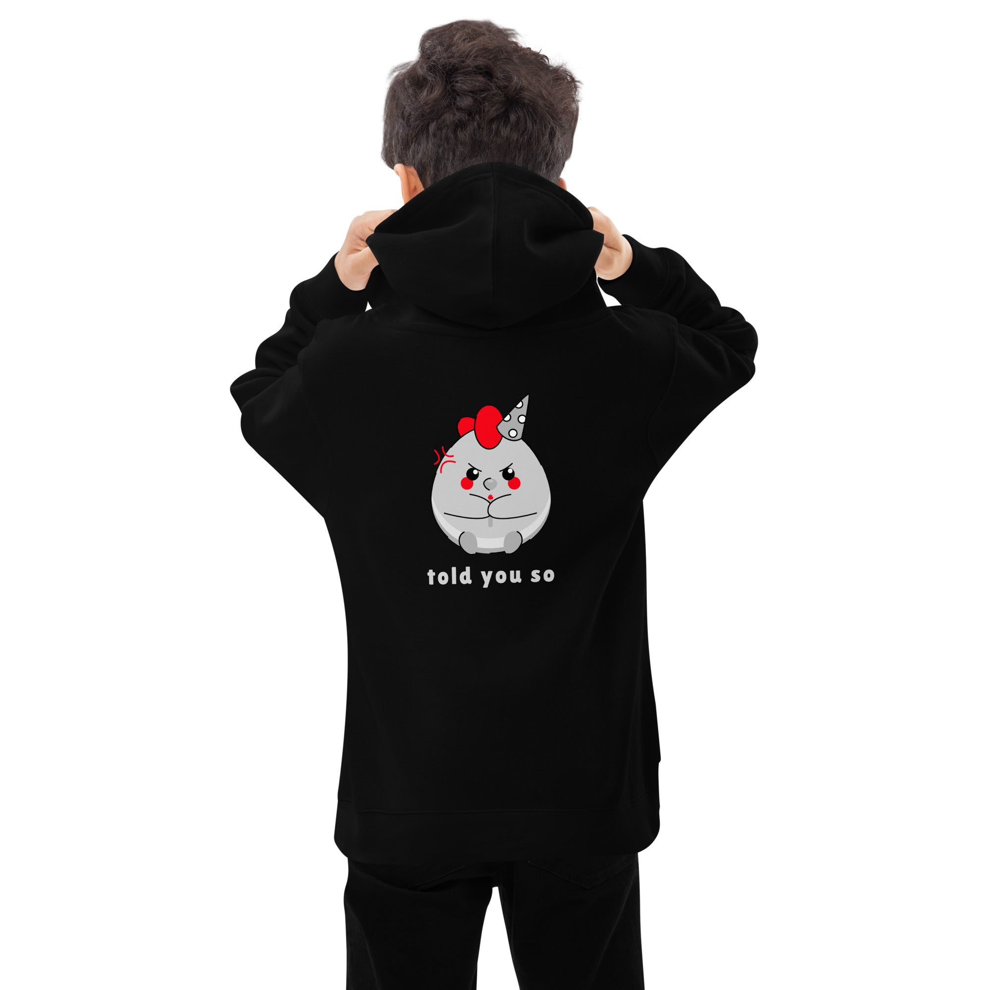 Told you so V - Kids fleece hoodie (back print)