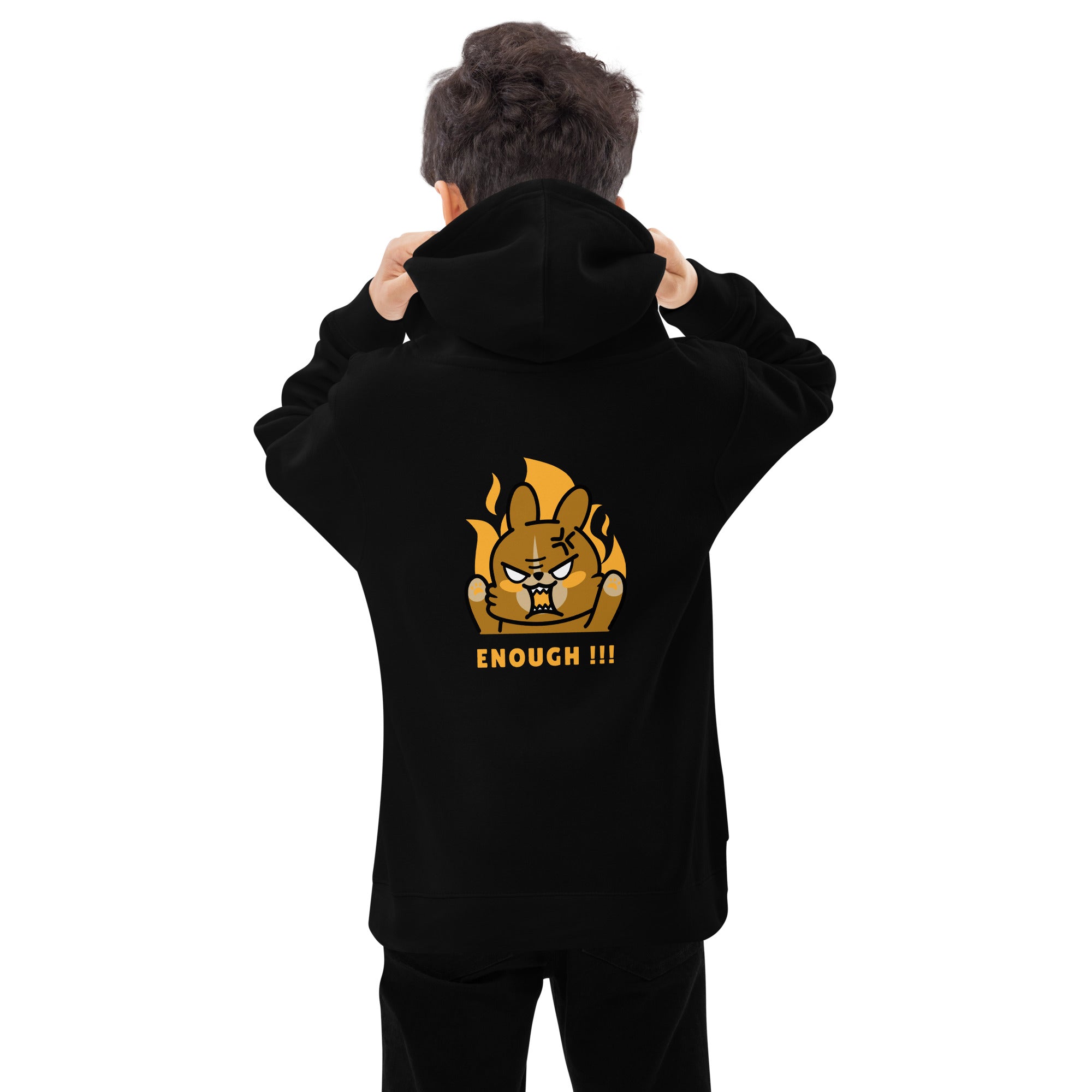 Enough!! - Kids fleece hoodie (back print)