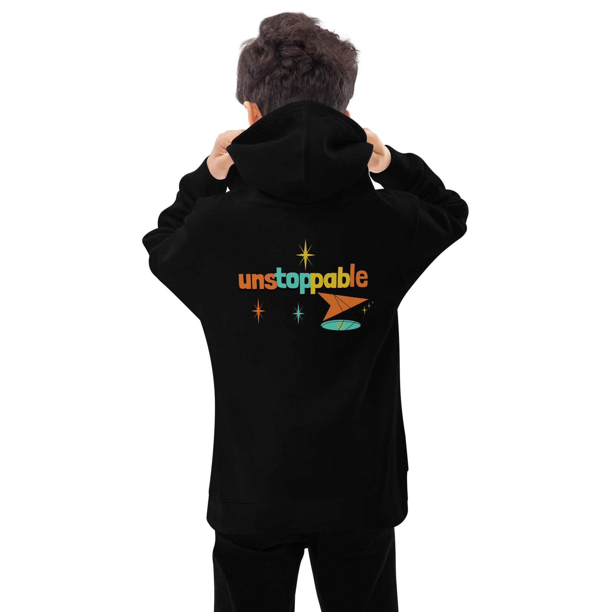 Unstoppable - Kids fleece hoodie (back print)
