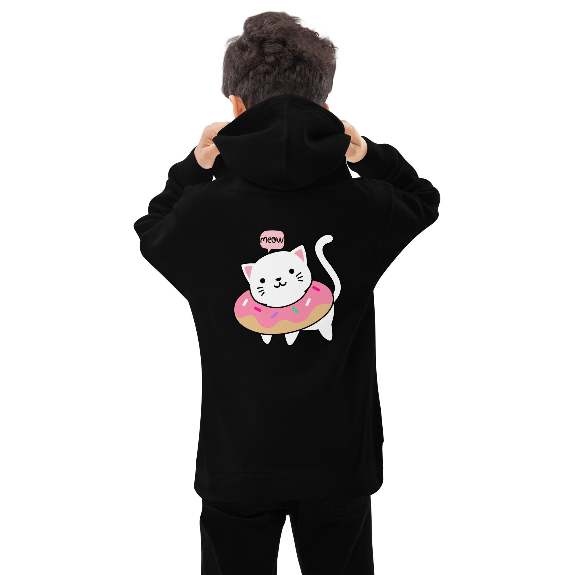 Meow V2 - Kids fleece hoodie (back print)