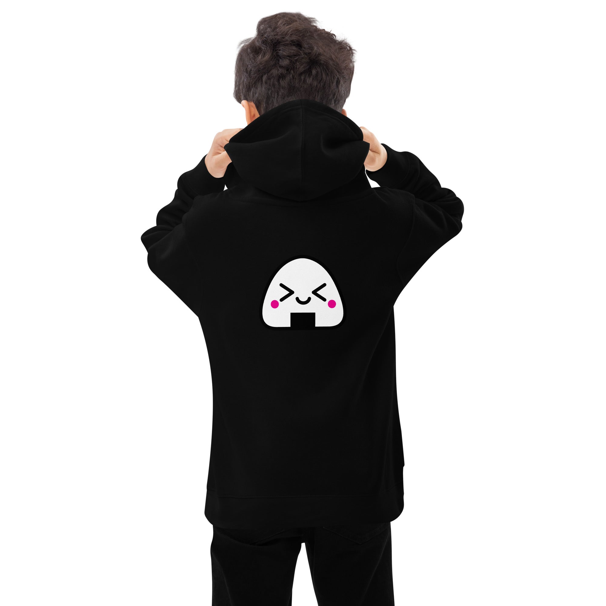 Kawaii Onigiri - Kids fleece hoodie (back print)