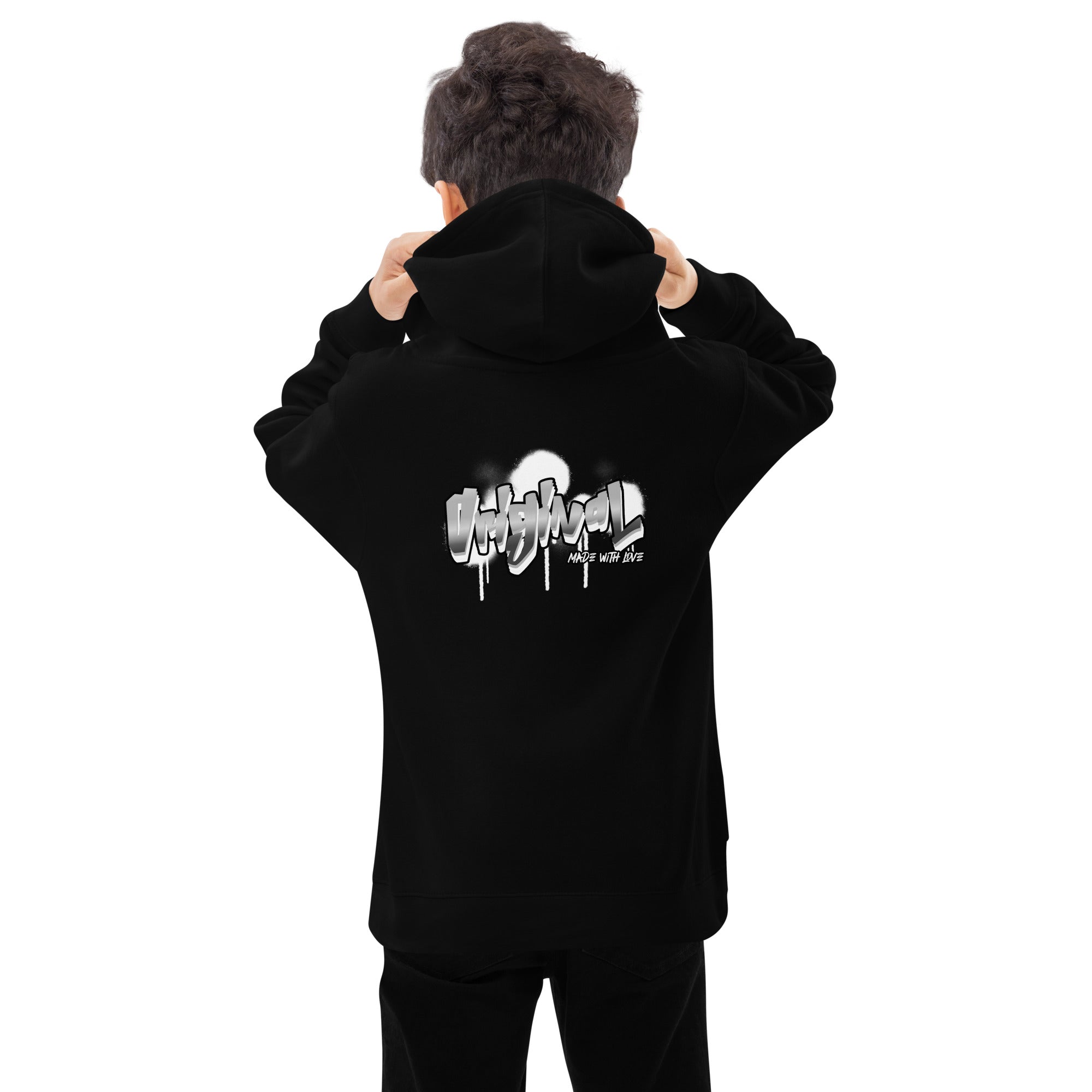 Original made with love - Kids fleece hoodie (back print)