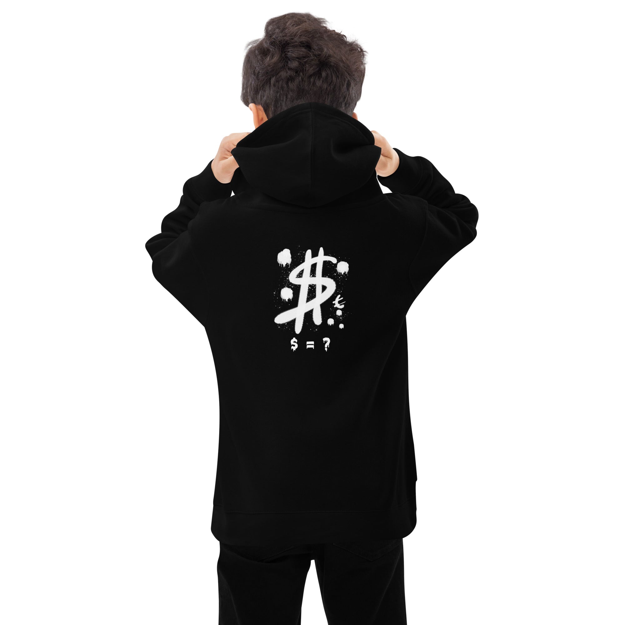 $ = ? - Kids fleece hoodie (back print)