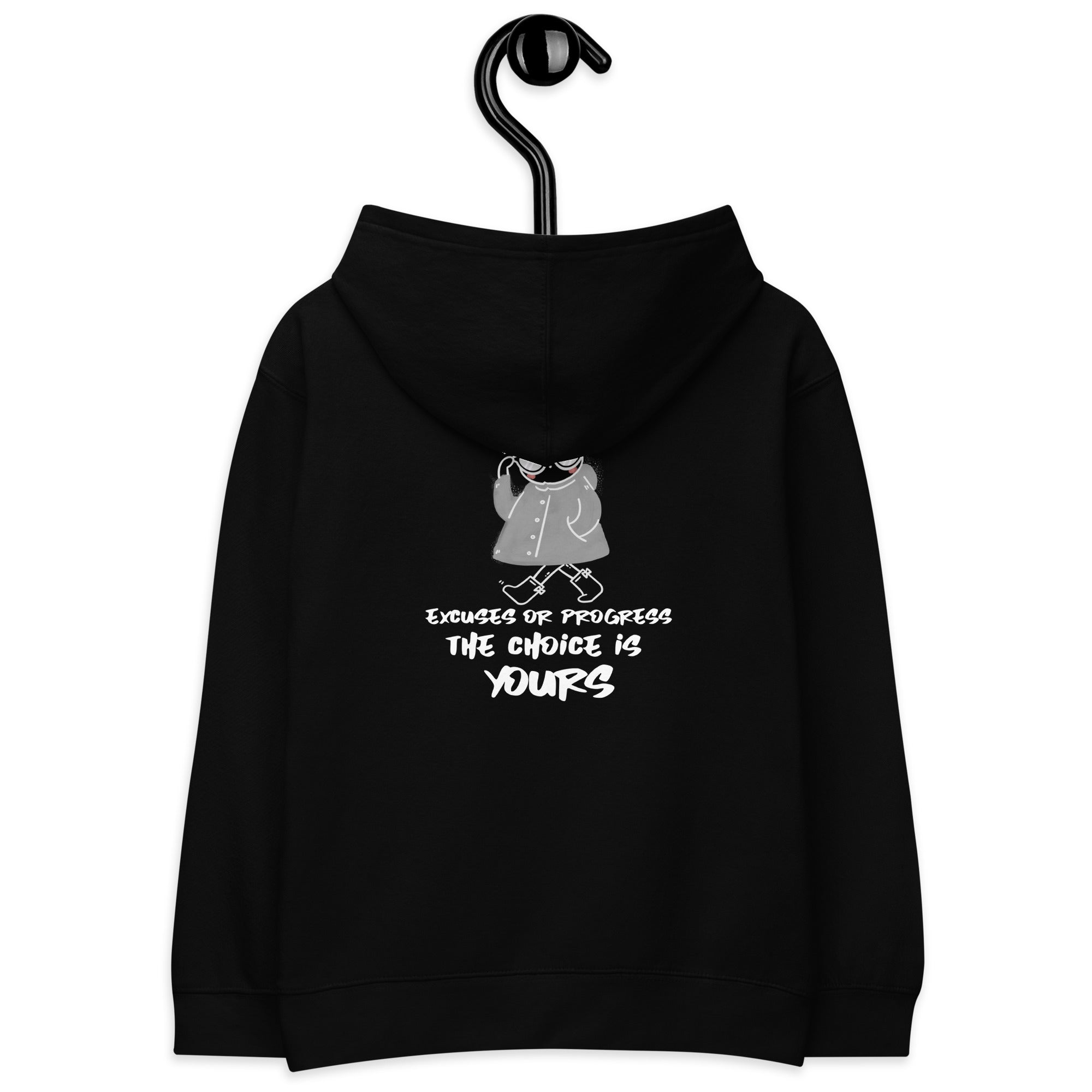 Excuses or Progress, the choice is yours - Kids fleece hoodie (back print)