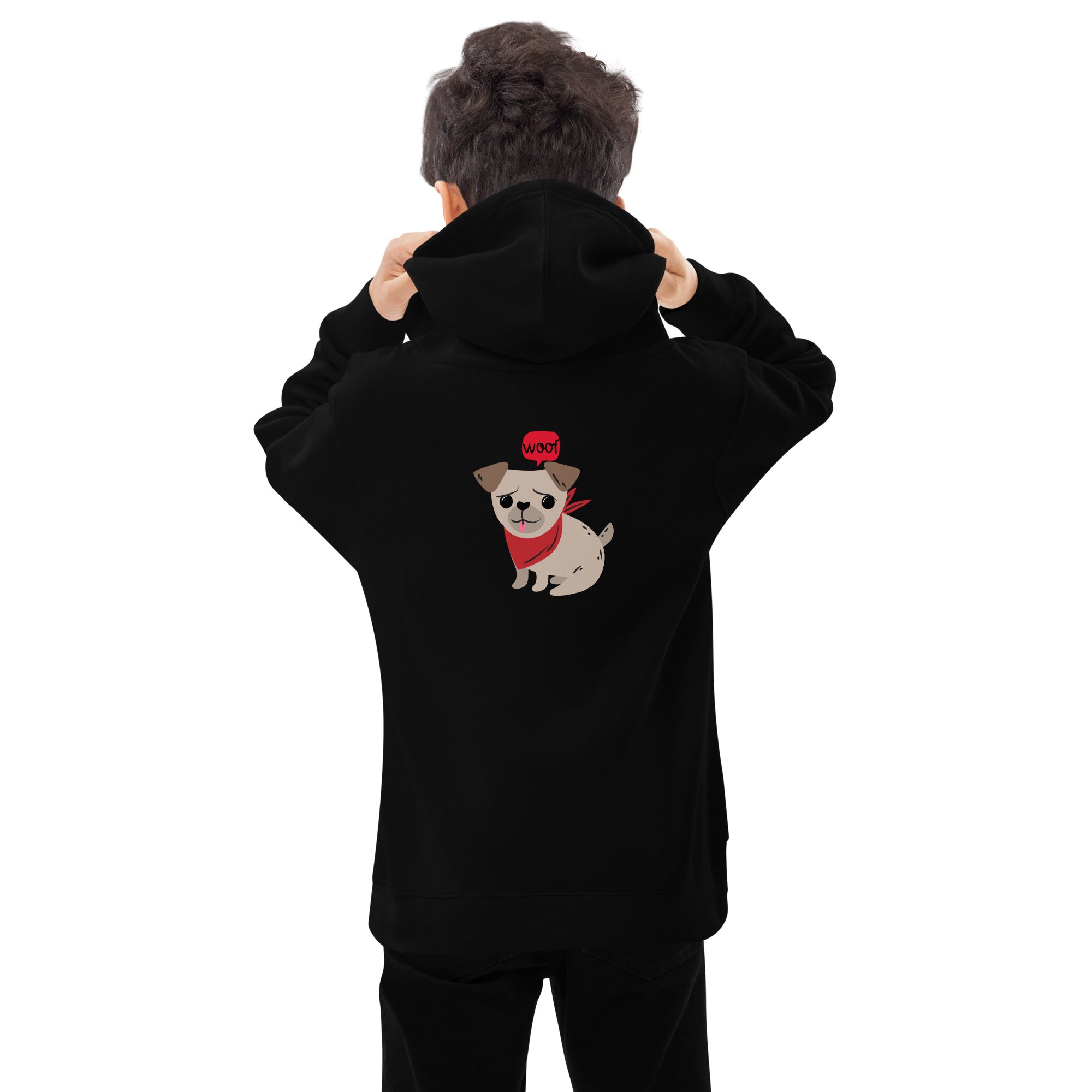 Woof V2 - Kids fleece hoodie (back print)