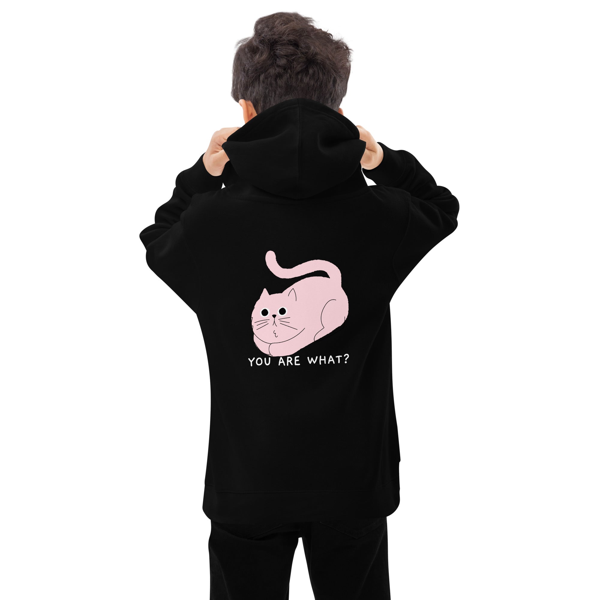 You are what? - Kids fleece hoodie (back print)