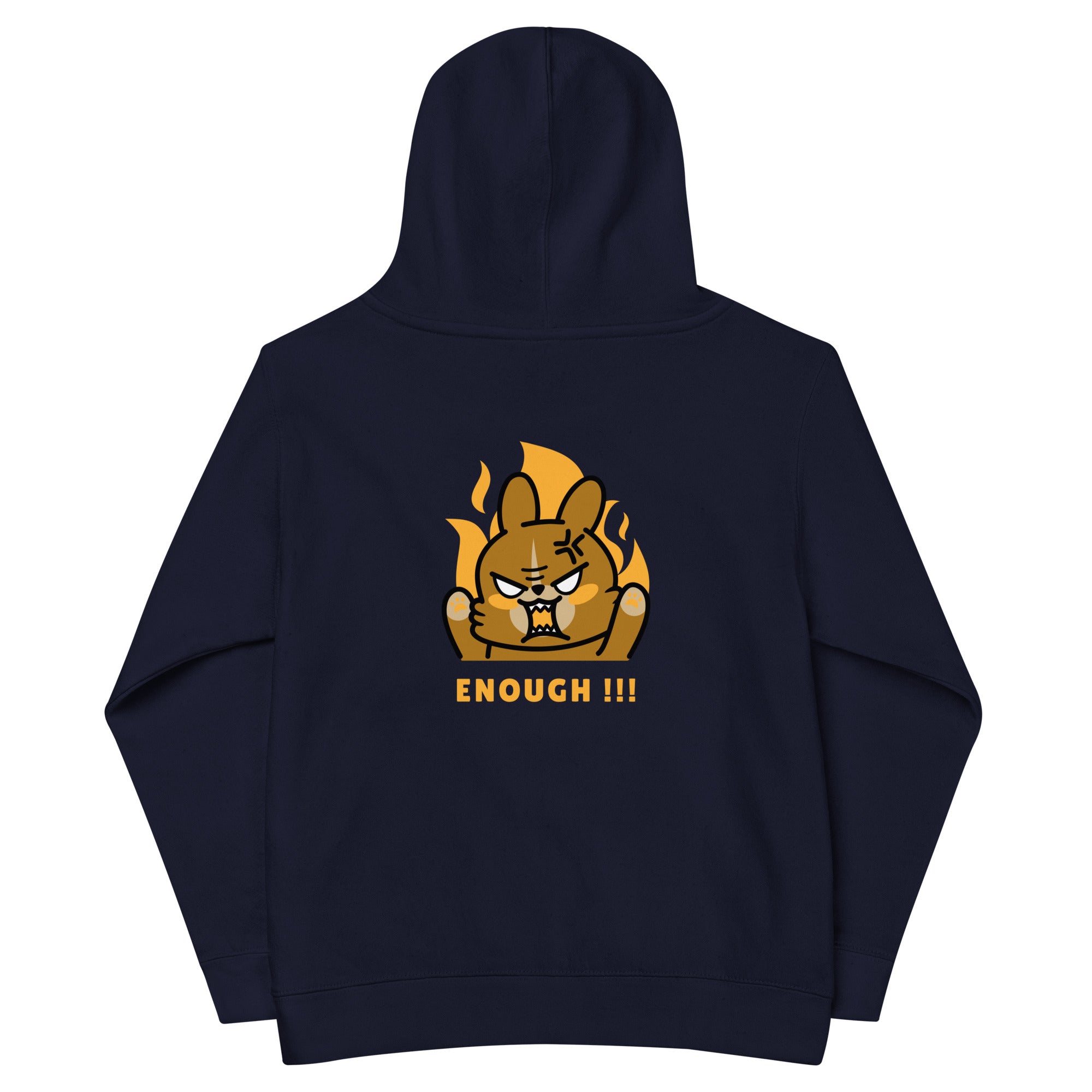 Enough!! - Kids fleece hoodie (back print)
