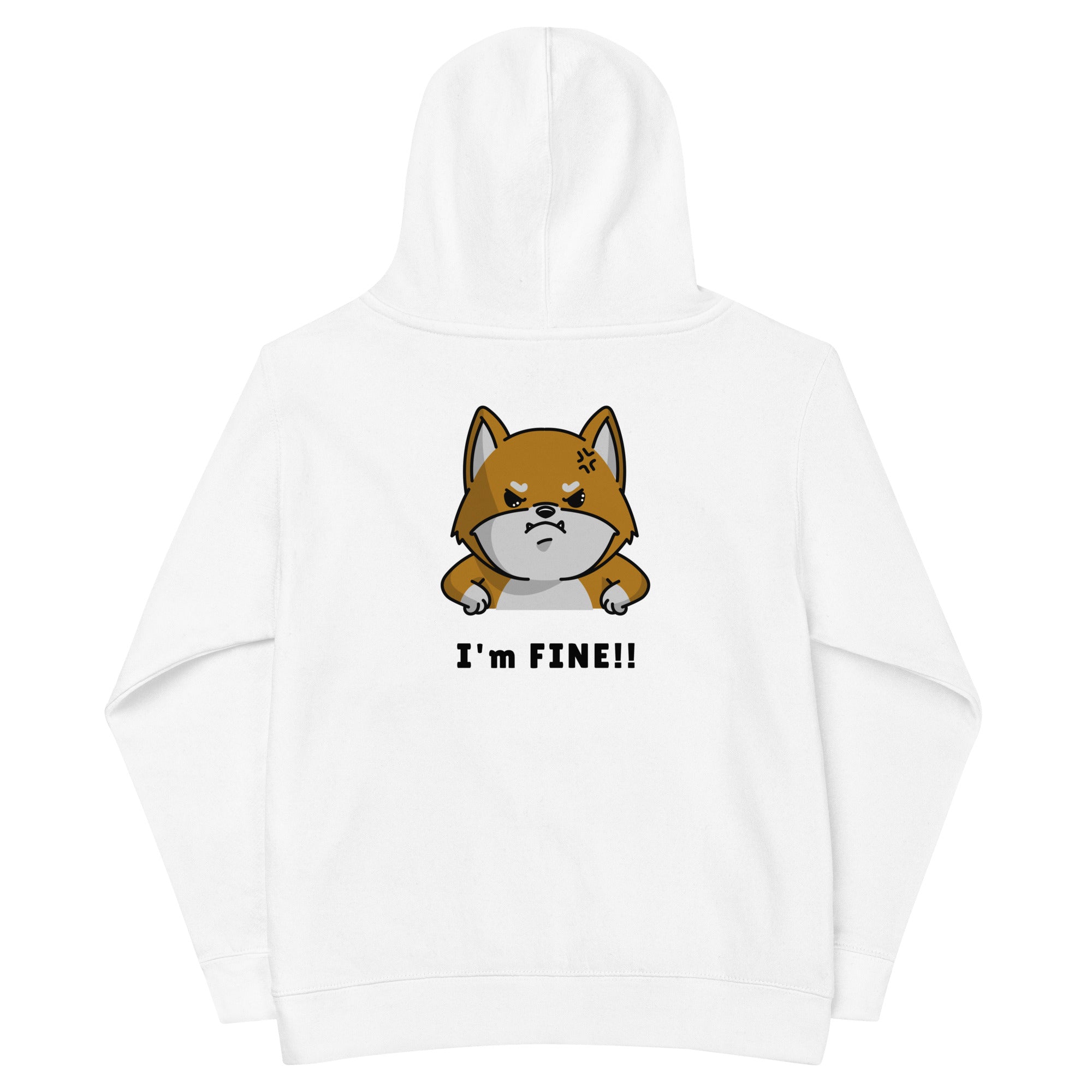 I'm fine - Kids fleece hoodie (back print)