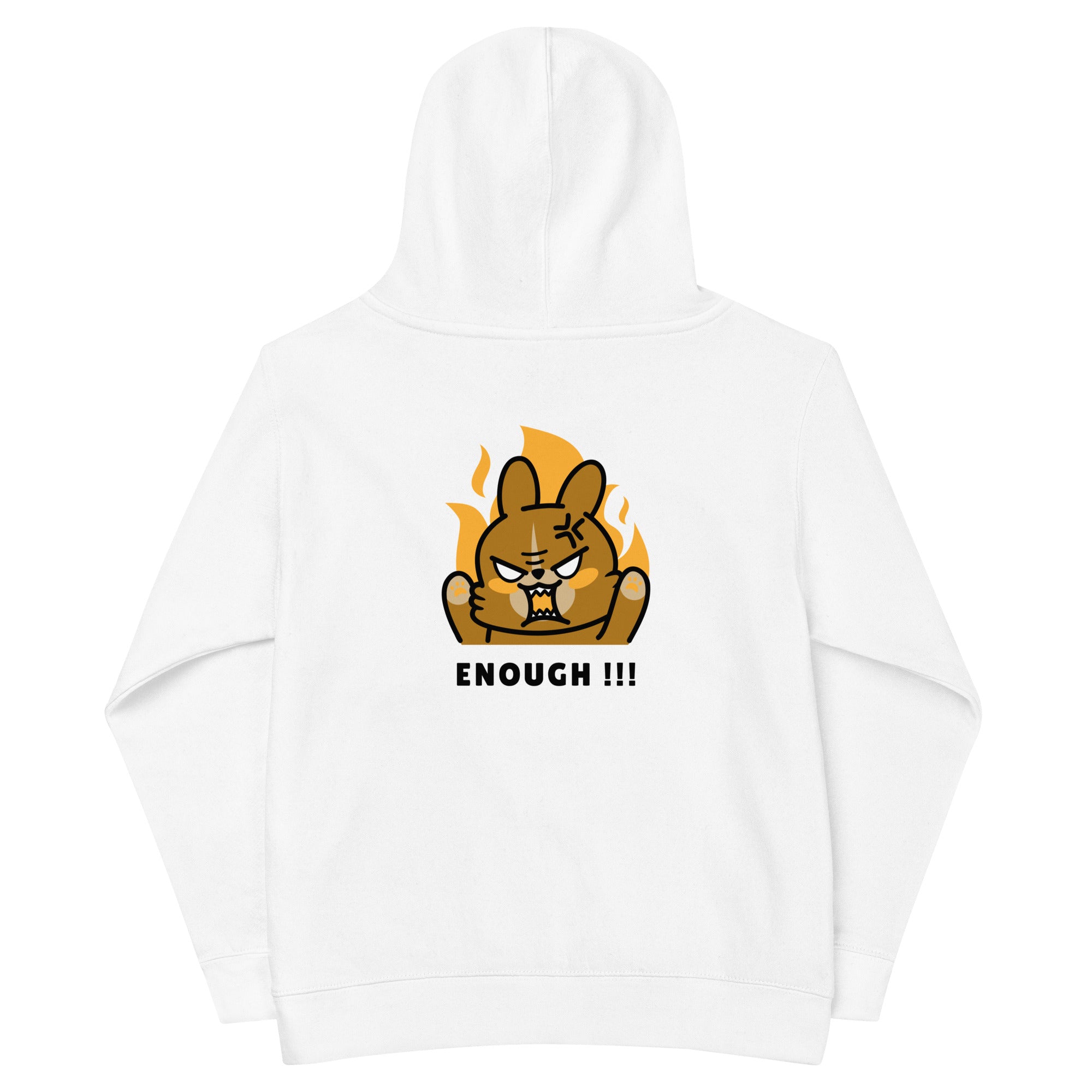Enough!! - Kids fleece hoodie (back print)