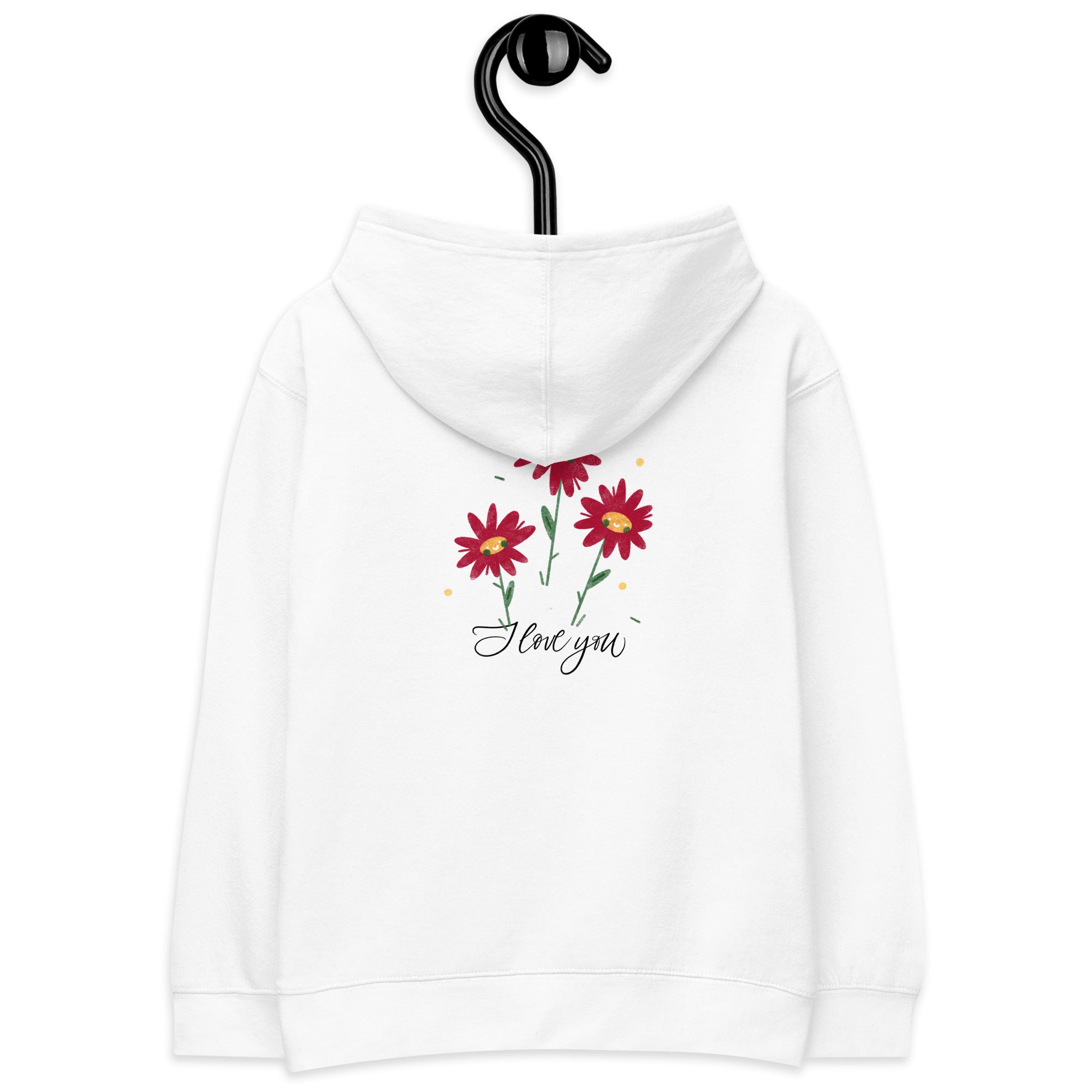 I love you - Kids fleece hoodie (back print)