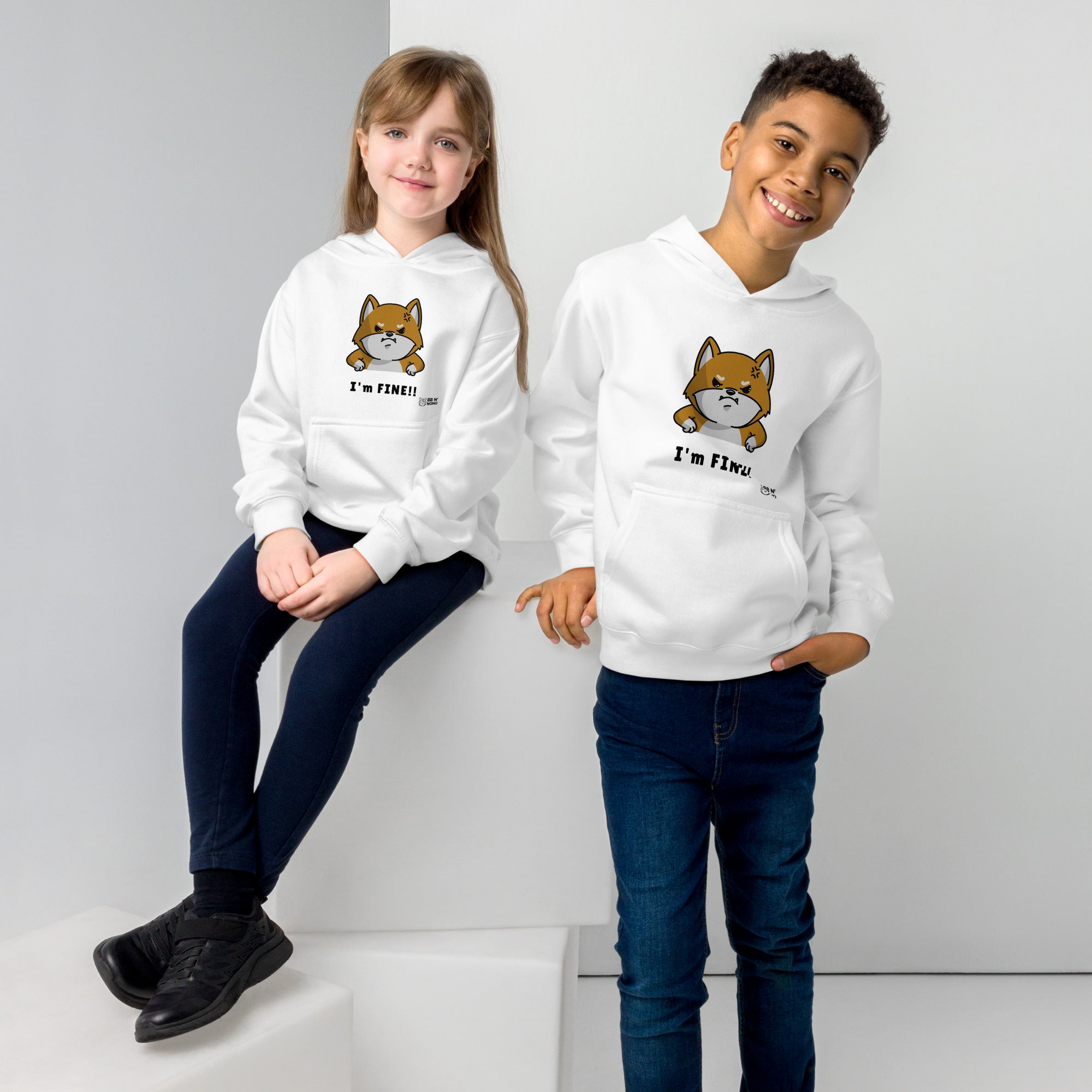 I'm fine - Kids fleece hoodie