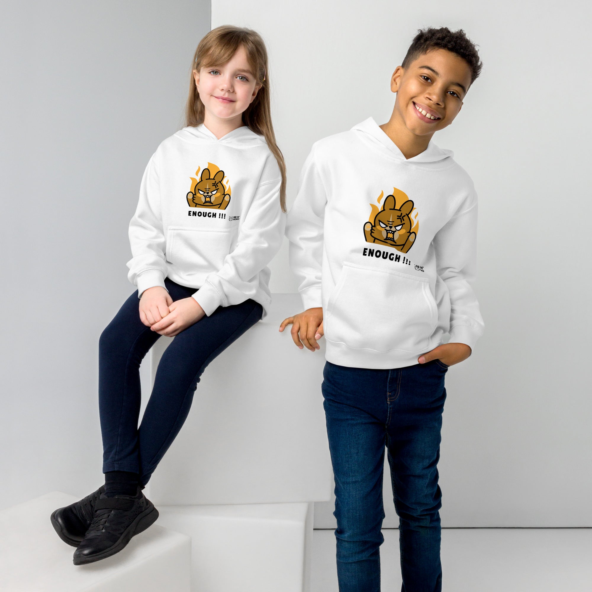 Enough!! - Kids fleece hoodie