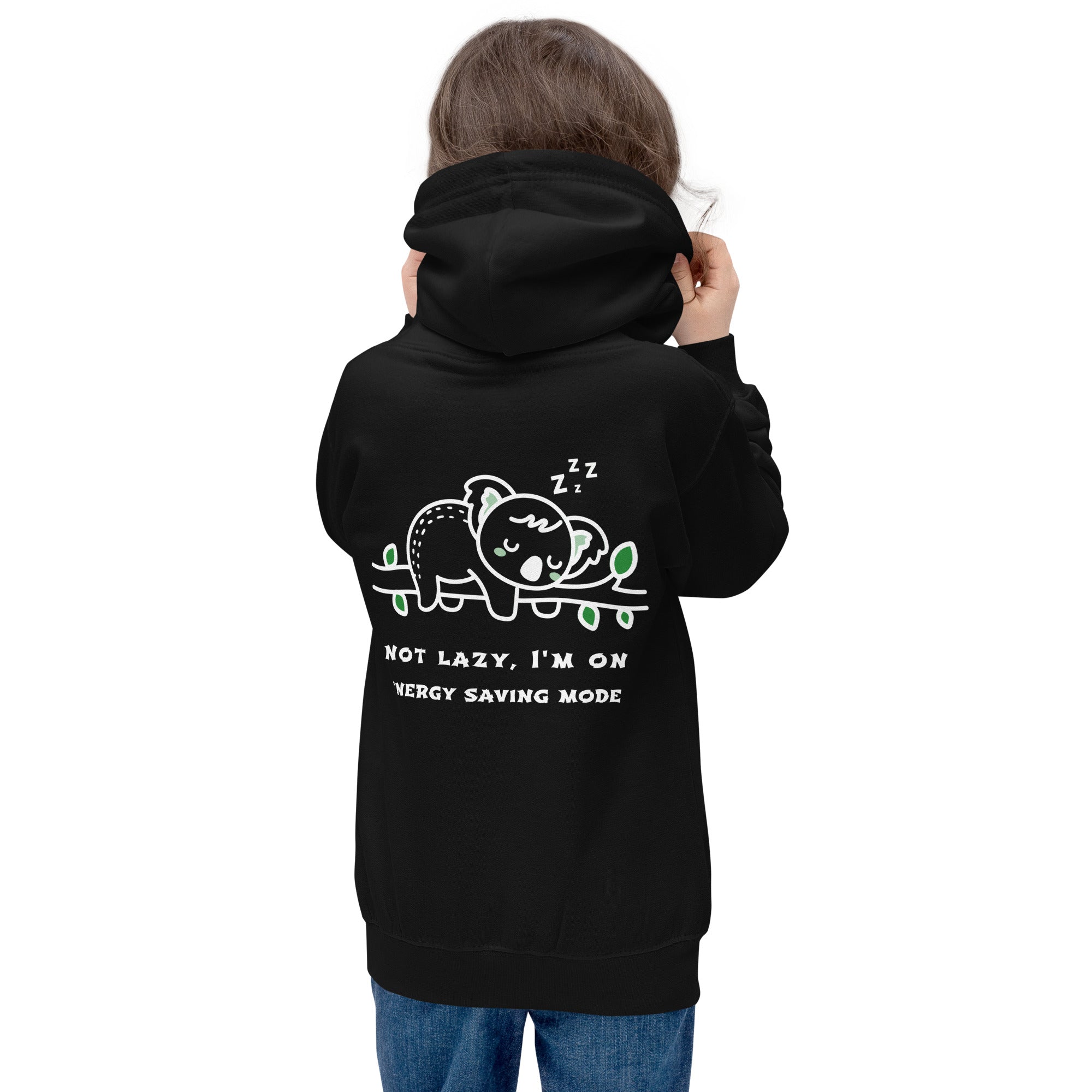 Not lazy, I'm on energy saving mode - Kids Hoodie (back print)