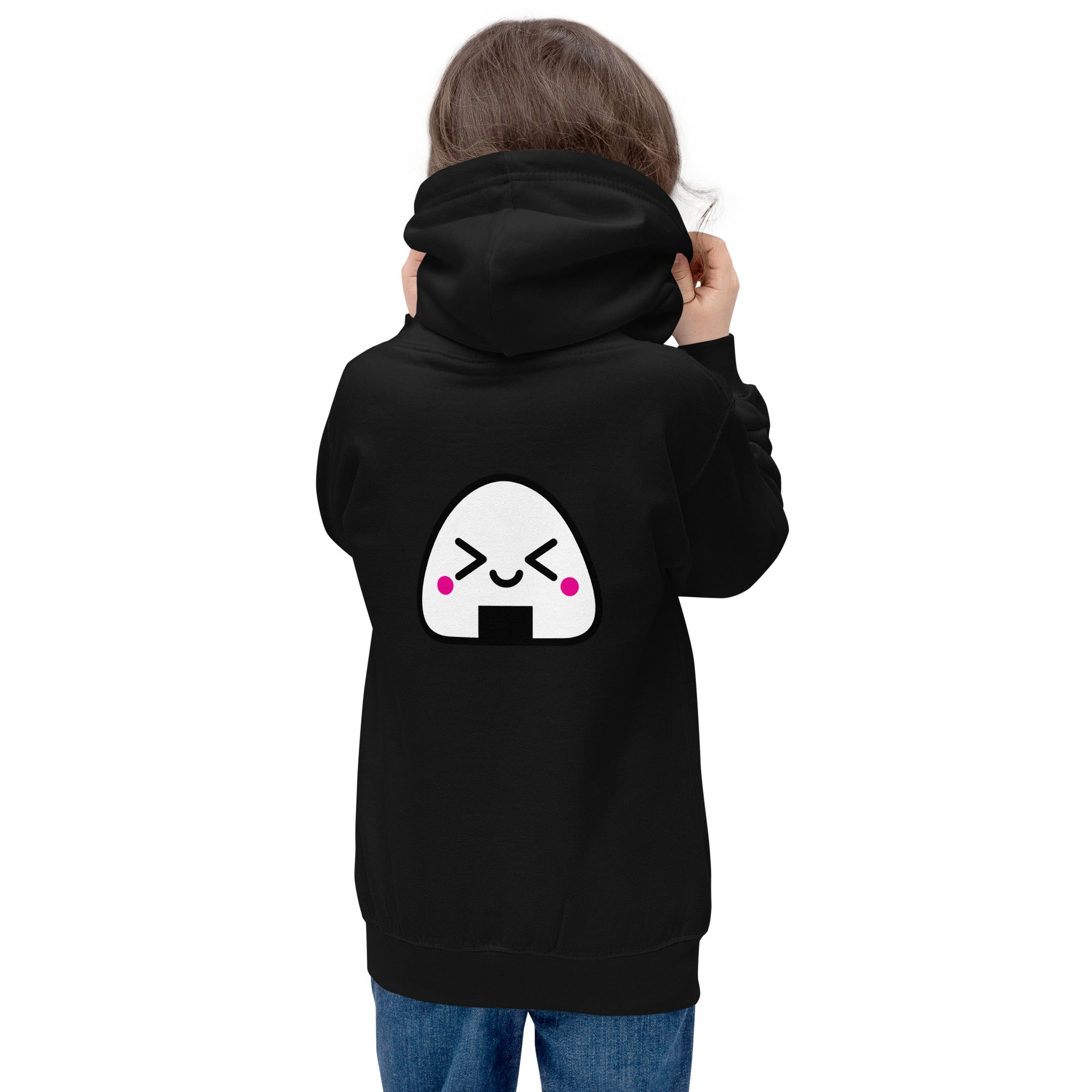 Kawaii Onigiri - Kids Hoodie (back print)