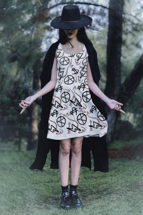 $=$ - Skater Dress (white)