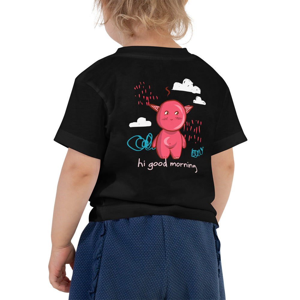 Cute little monster - Toddler Short Sleeve Tee (back print)