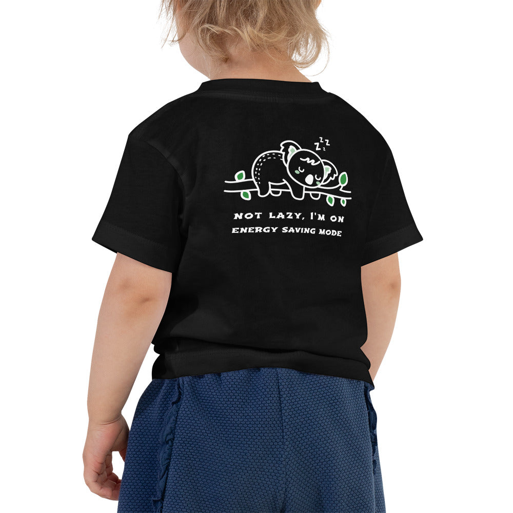 Not lazy, I'm on energy saving mode - Toddler Short Sleeve Tee (back print)