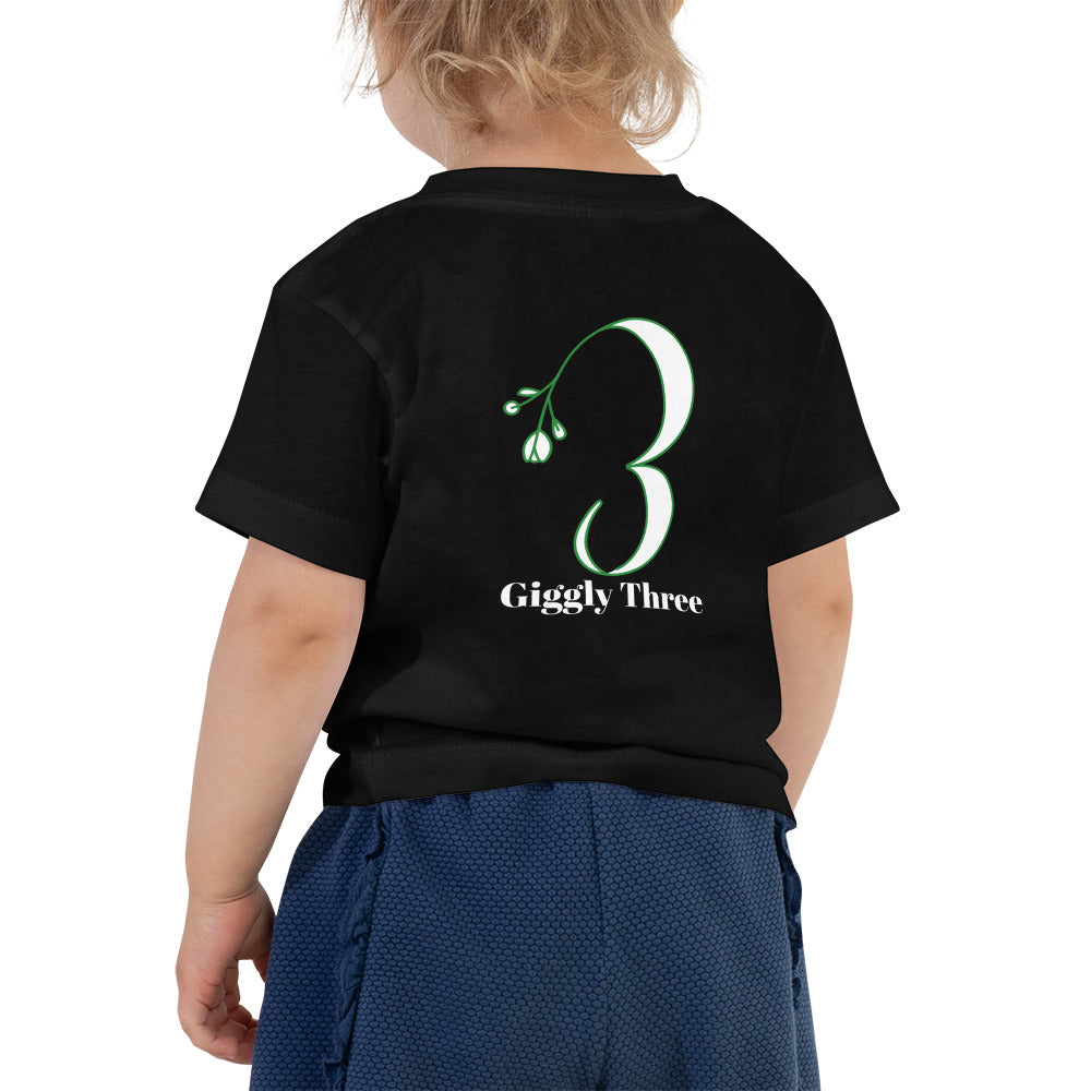 Giggly Three - Toddler Short Sleeve Tee (back print)