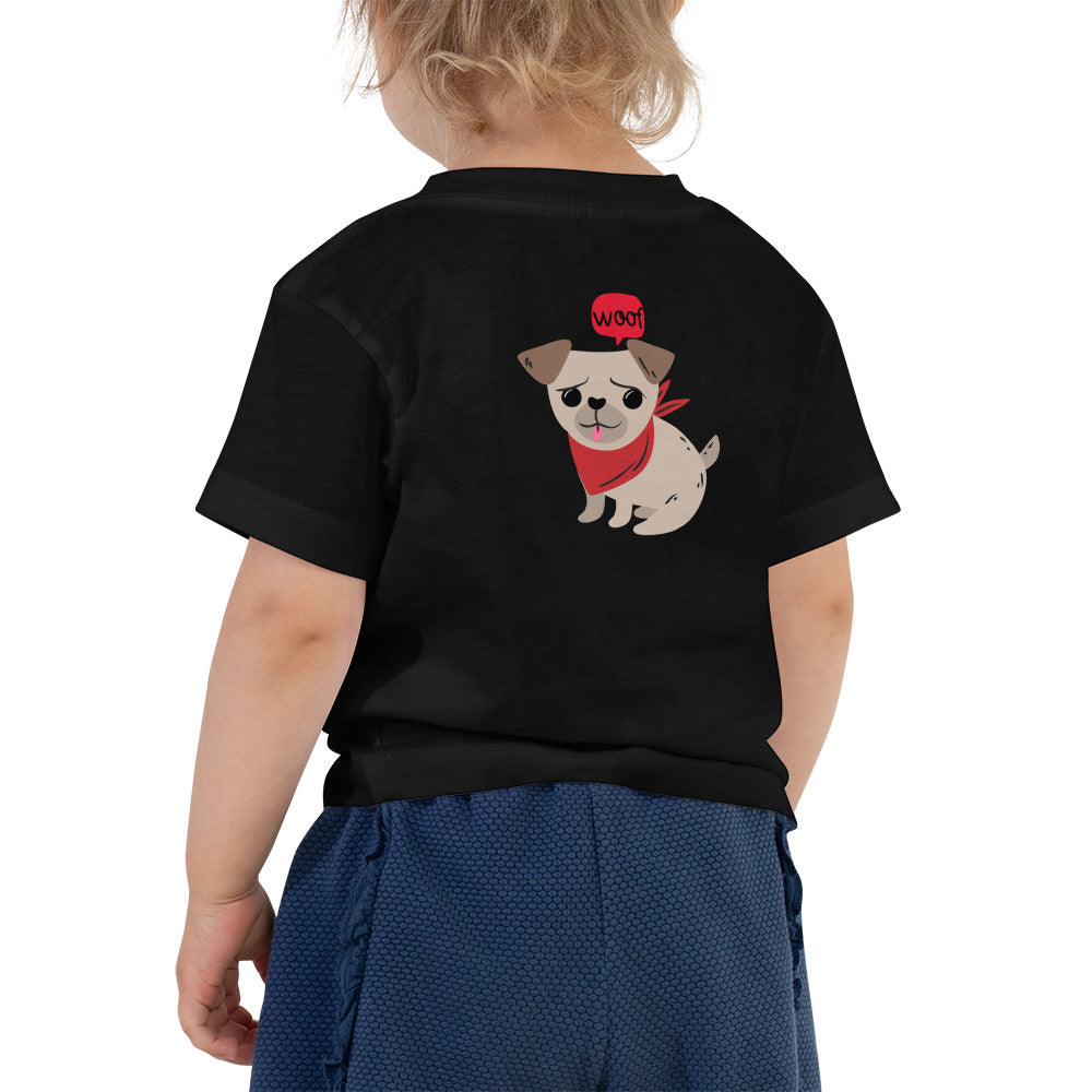 Woof V2 - Toddler Short Sleeve Tee (back print)