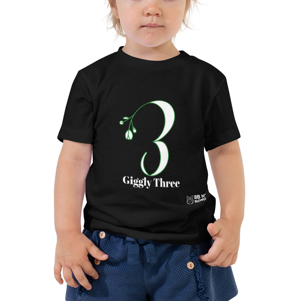 Giggly Three - Toddler Short Sleeve Tee