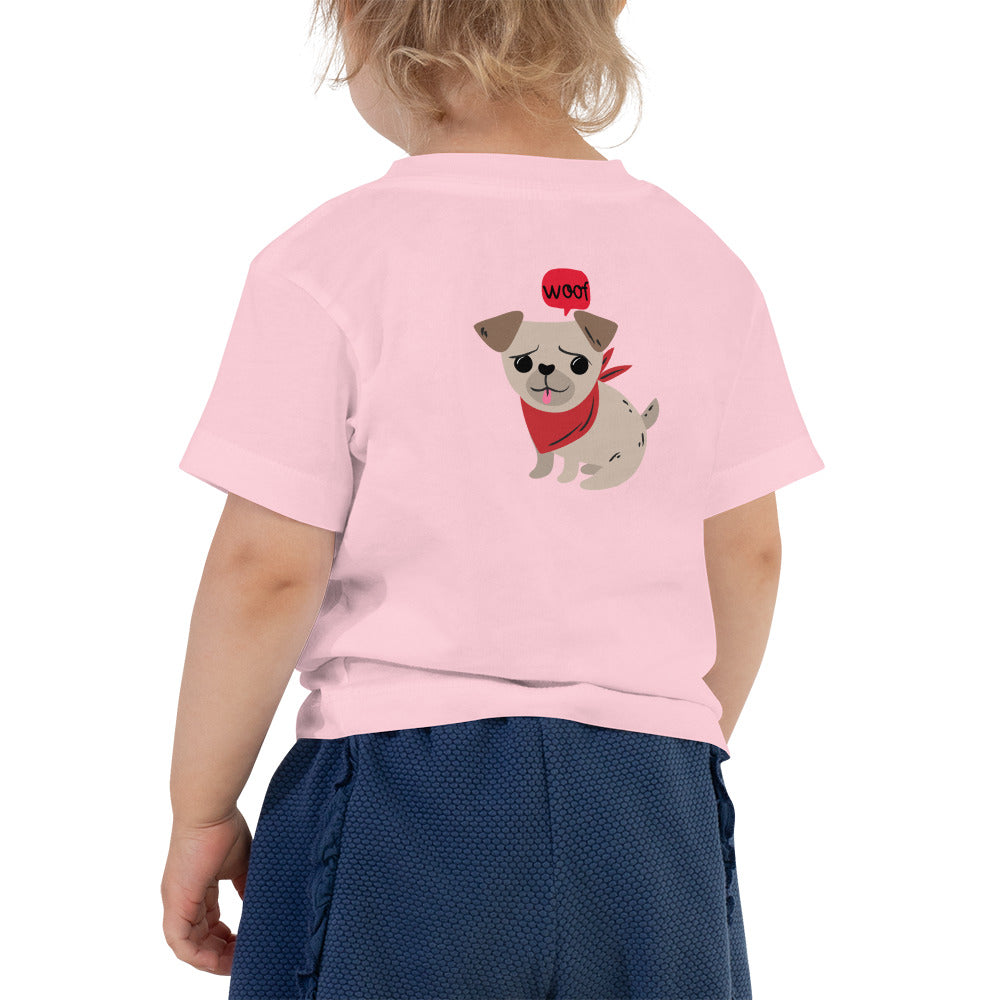 Woof V2 - Toddler Short Sleeve Tee (back print)