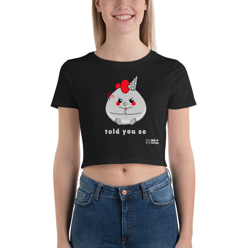 Told you so V - Women’s Crop Tee (grey)