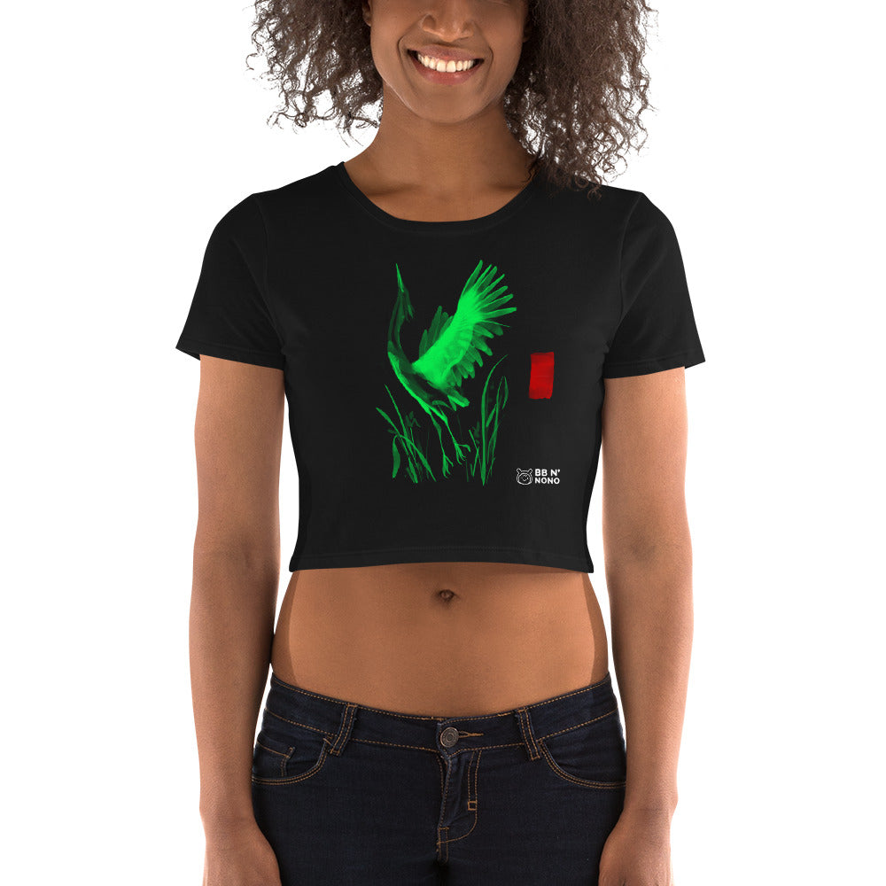 Sumi-e style - Women’s Crop Tee (green)