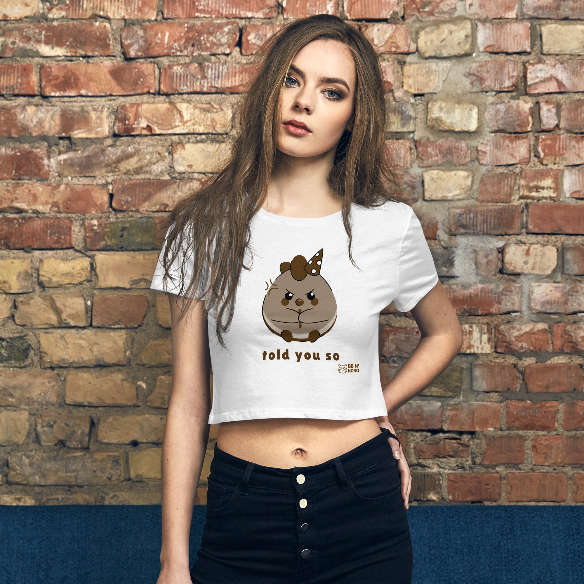 Told you so V - Women’s Crop Tee (brown)