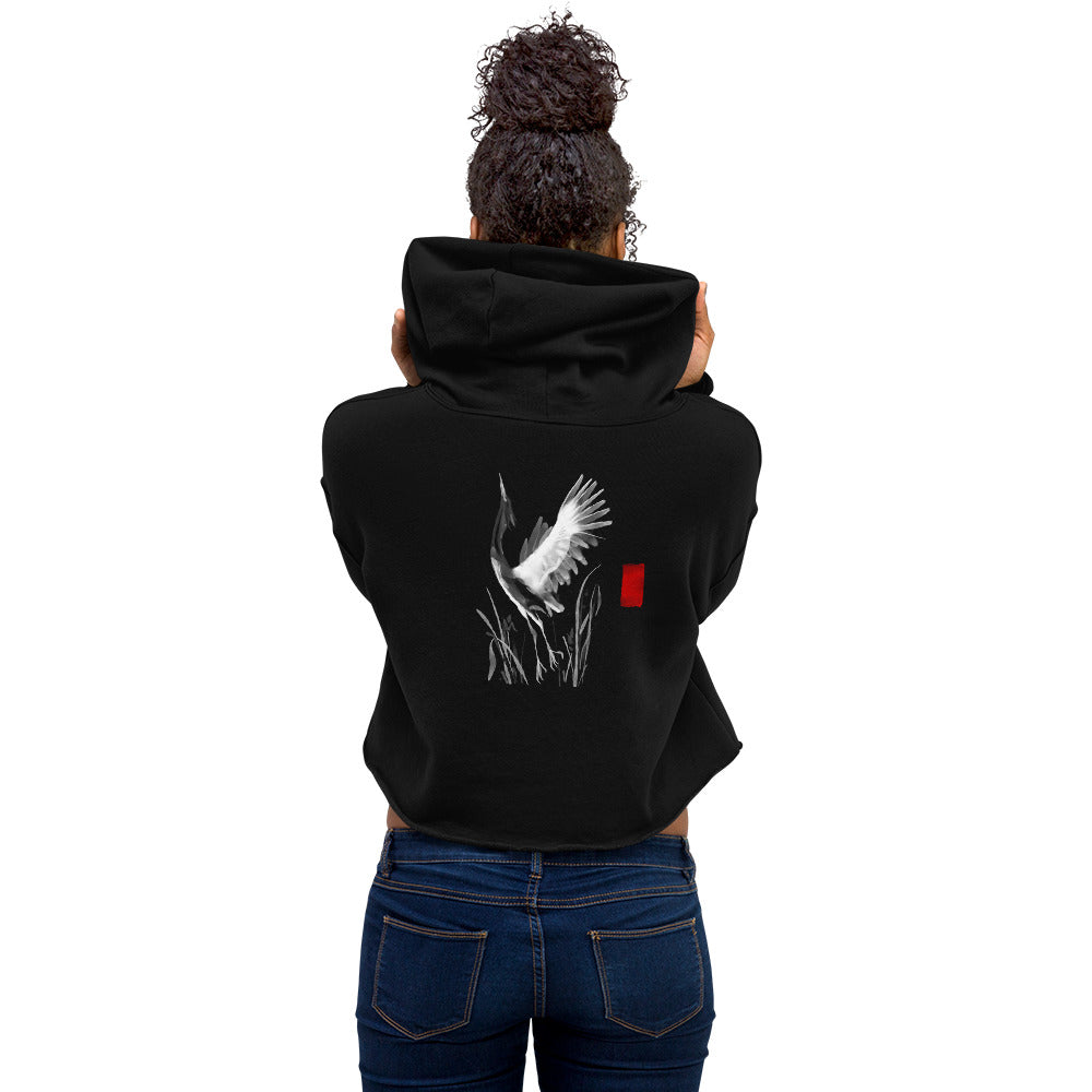 Sumi-e style - Crop Hoodie (back print)