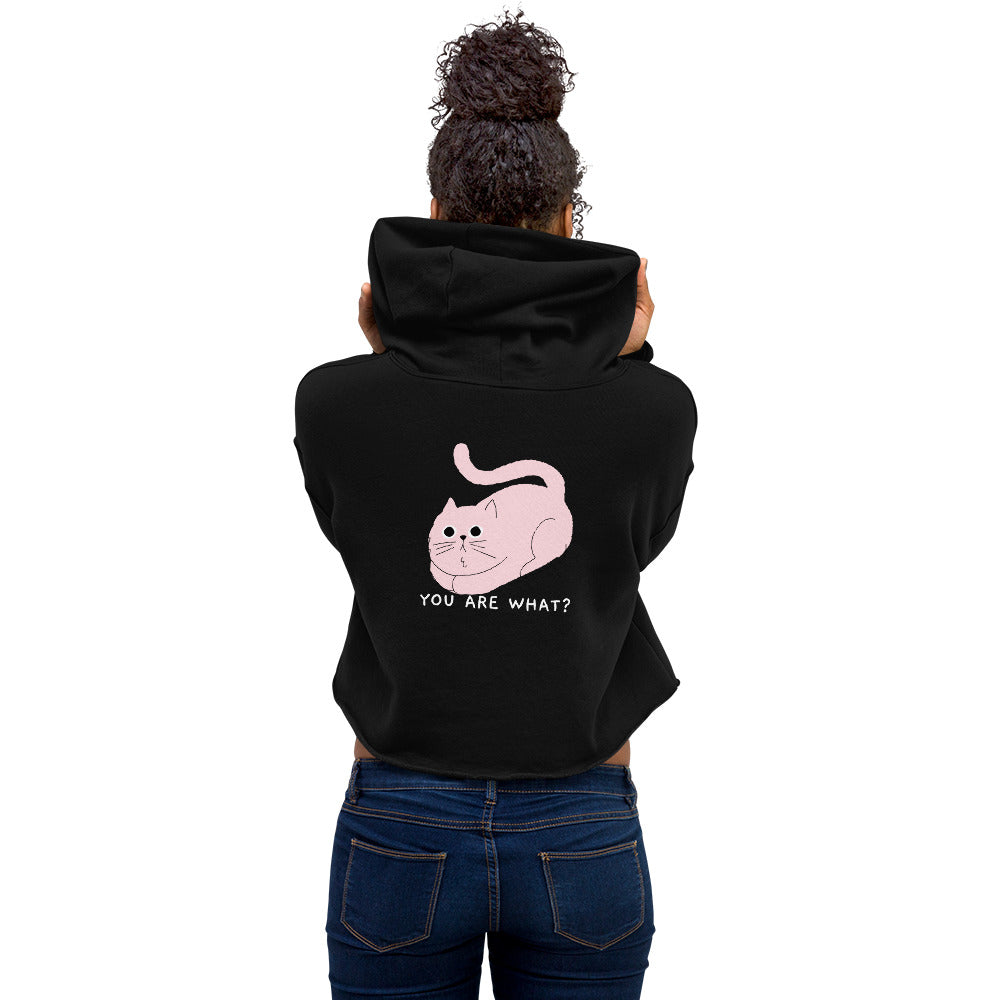 You are what? - Crop Hoodie (back print)