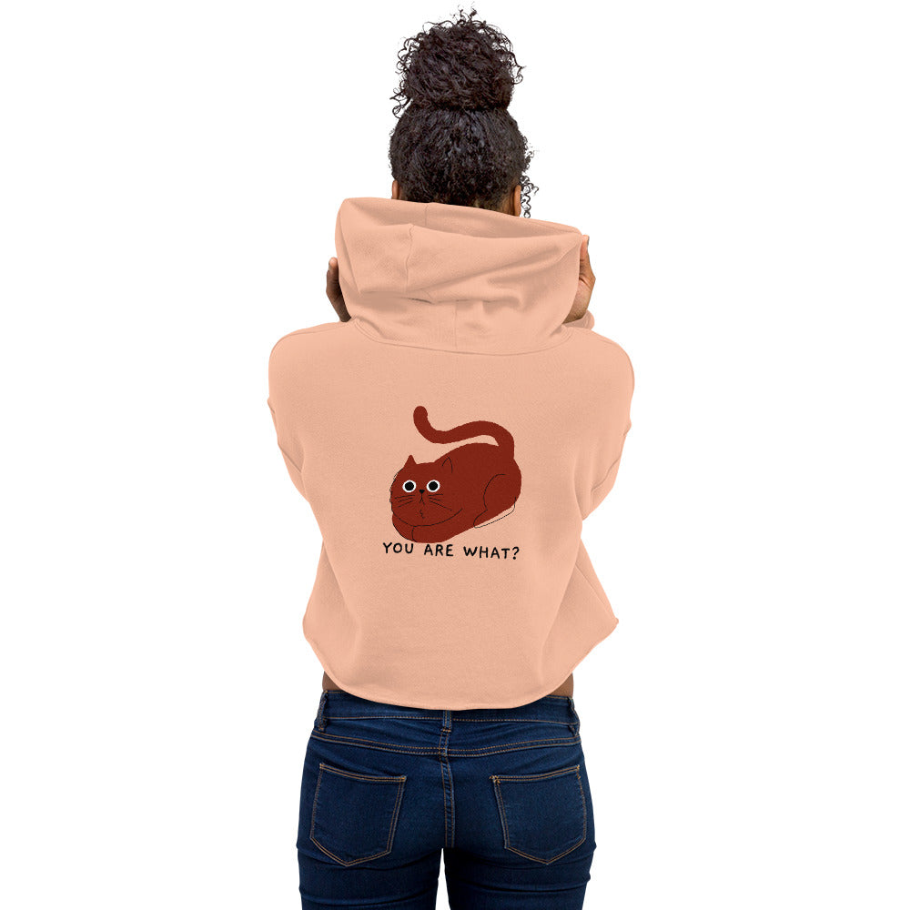 You are what? - Crop Hoodie (back print)