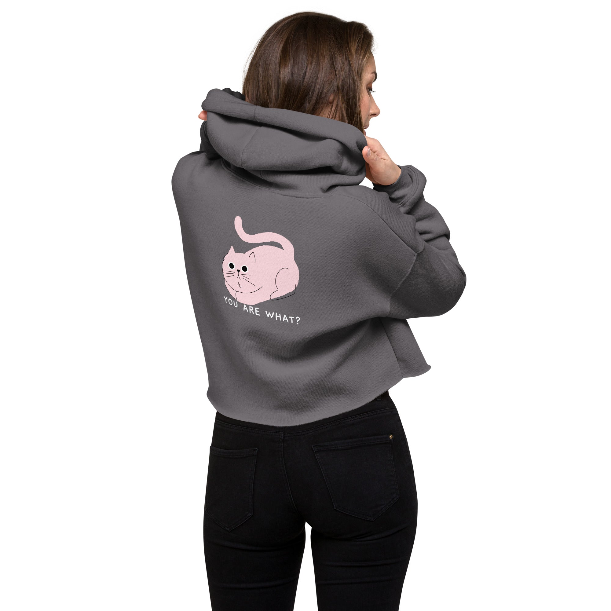 You are what? - Crop Hoodie (back print)