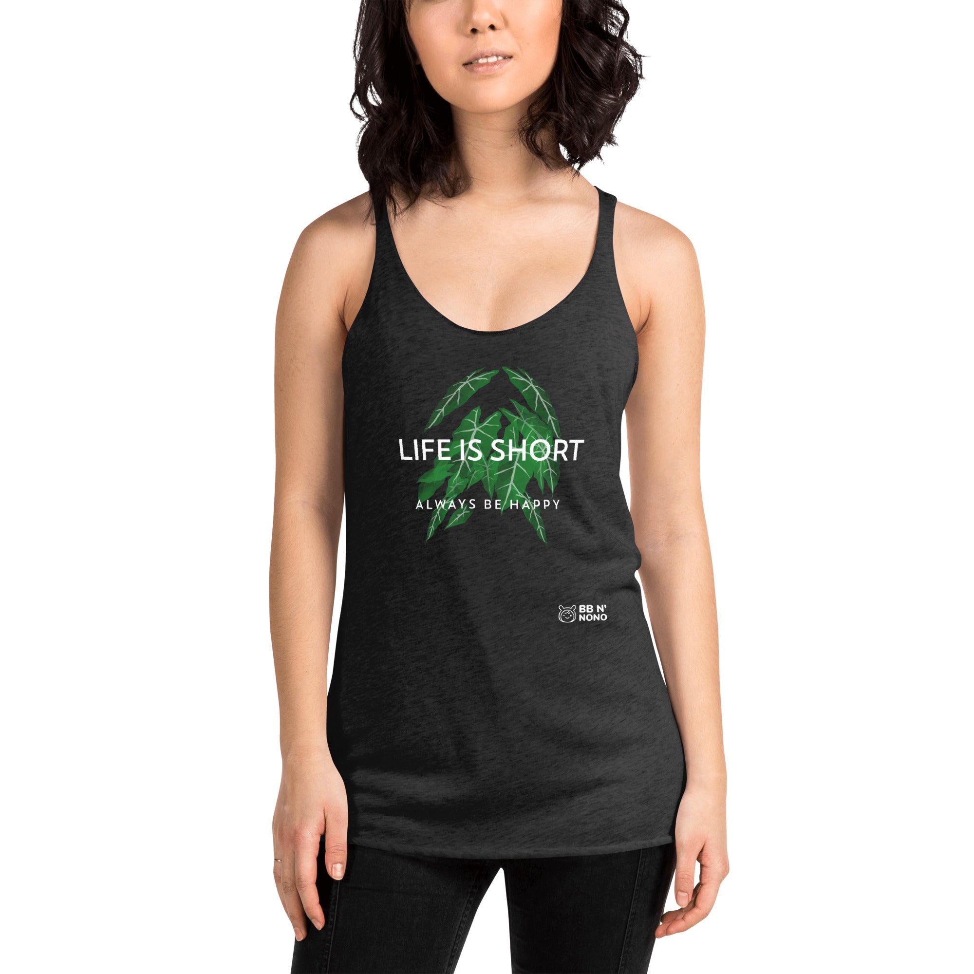 Life is short, always be happy - Women's Racerback Tank