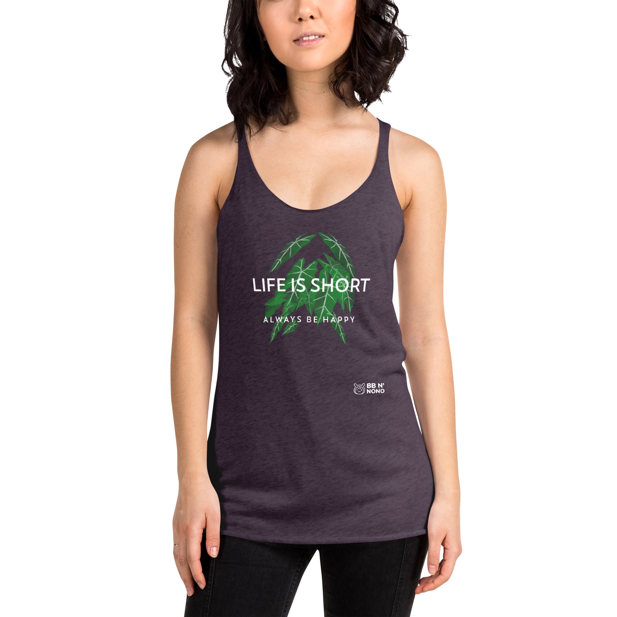 Life is short, always be happy - Women's Racerback Tank