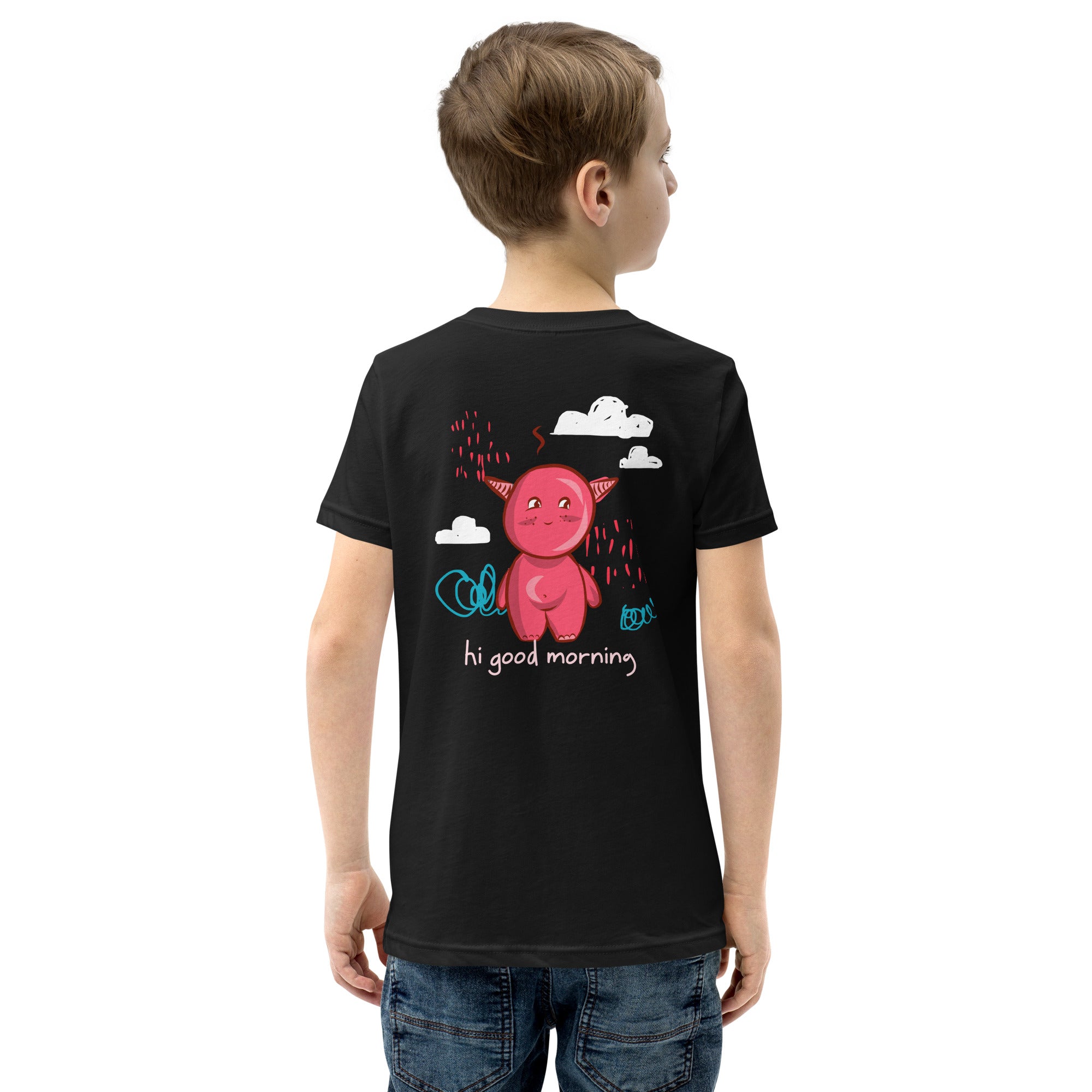 Cute little monster - Youth Short Sleeve T-Shirt (back print)