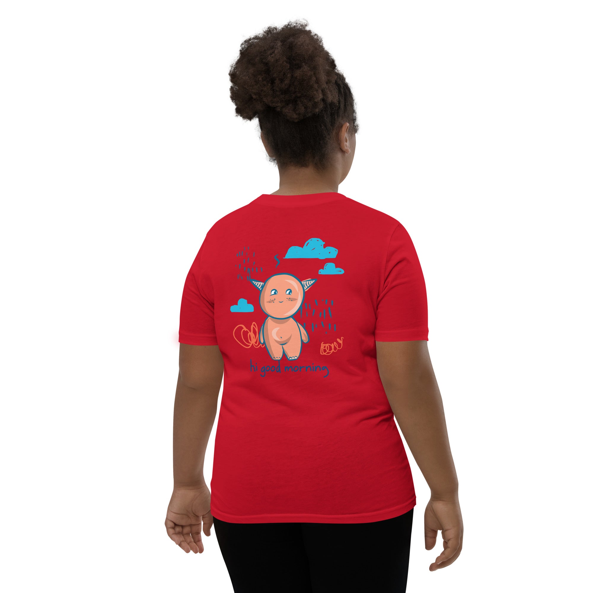 Cute little monster - Youth Short Sleeve T-Shirt (back print)