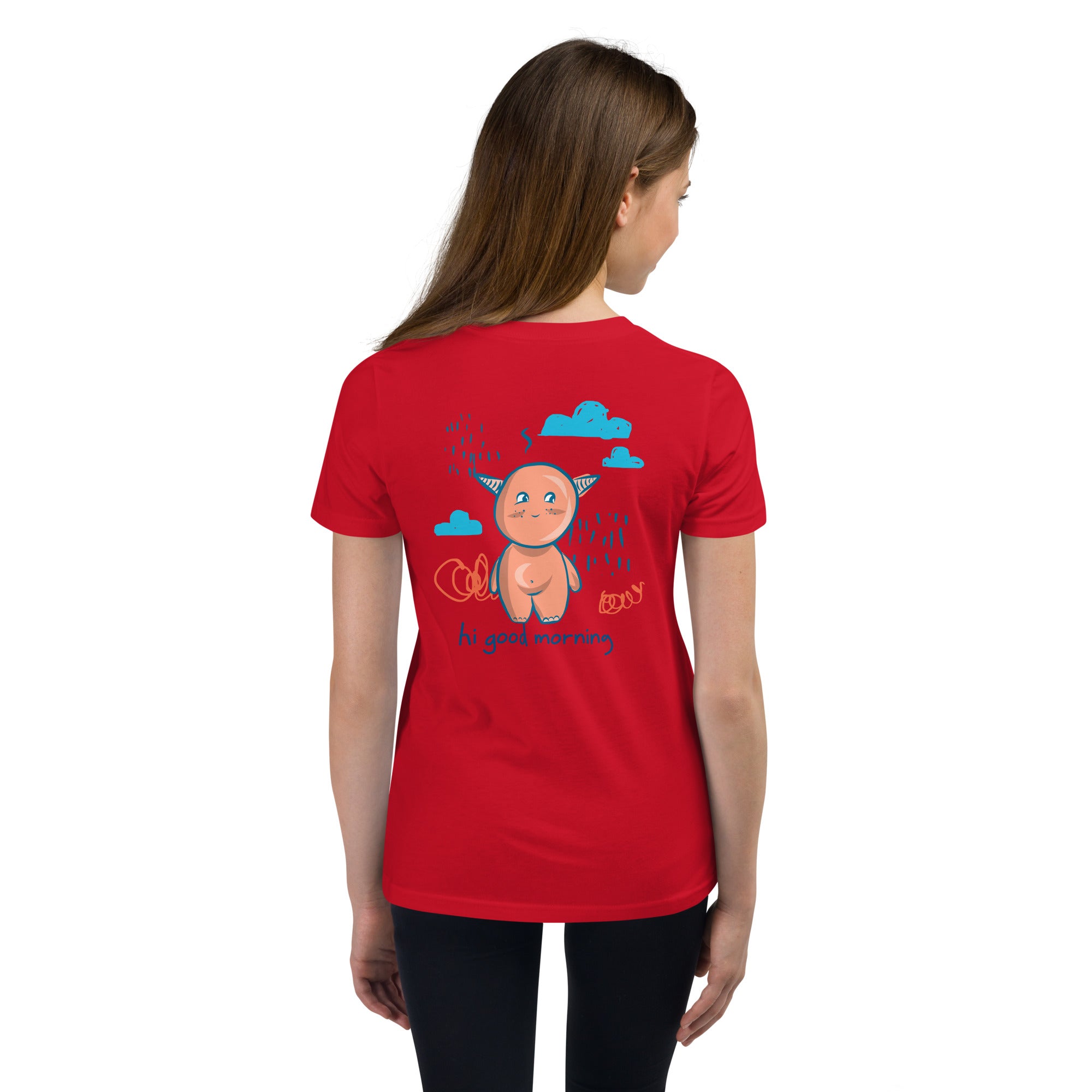 Cute little monster - Youth Short Sleeve T-Shirt (back print)