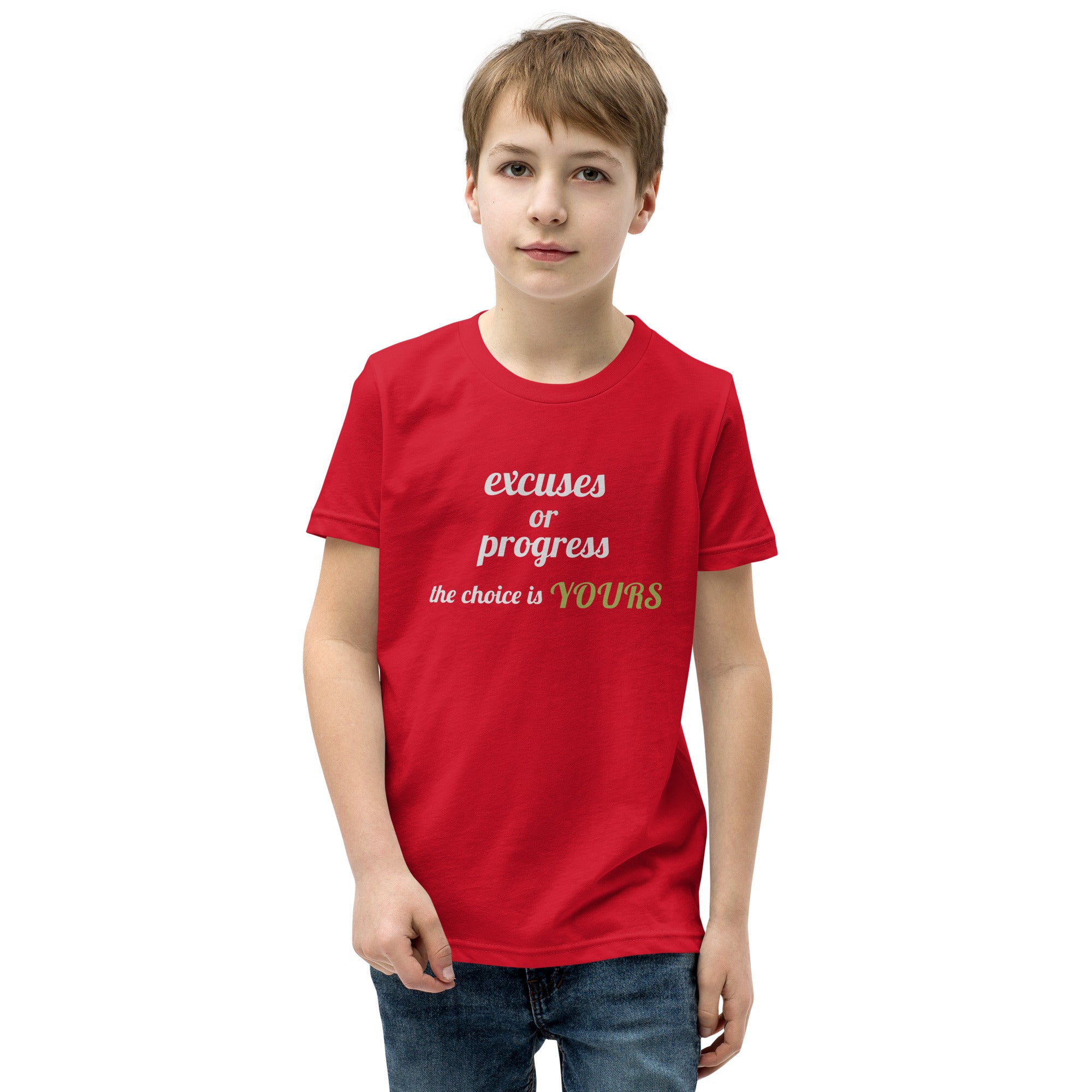 Excuses or Progress, the choice is yours V - Youth Short Sleeve T-Shirt