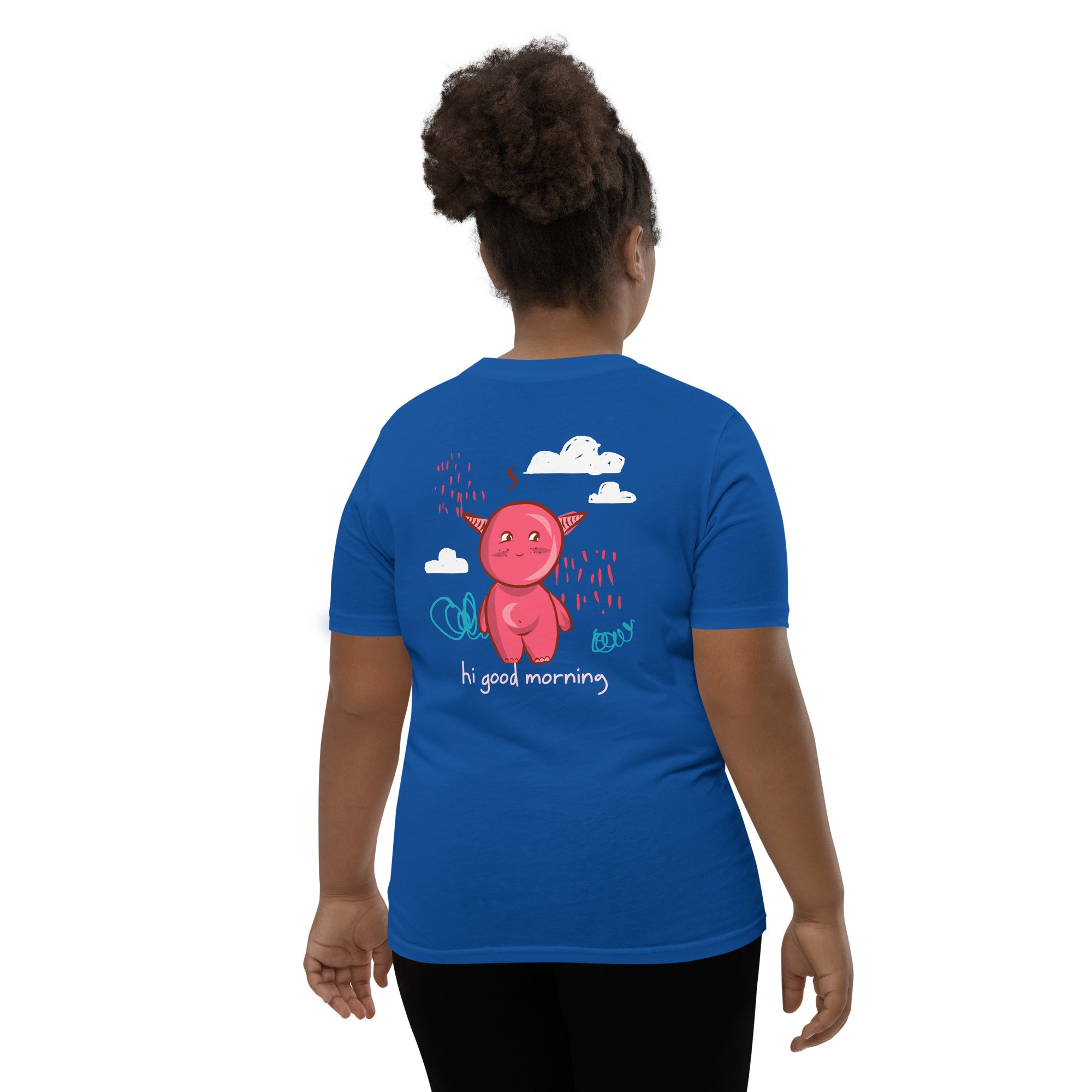 Cute little monster - Youth Short Sleeve T-Shirt (back print)