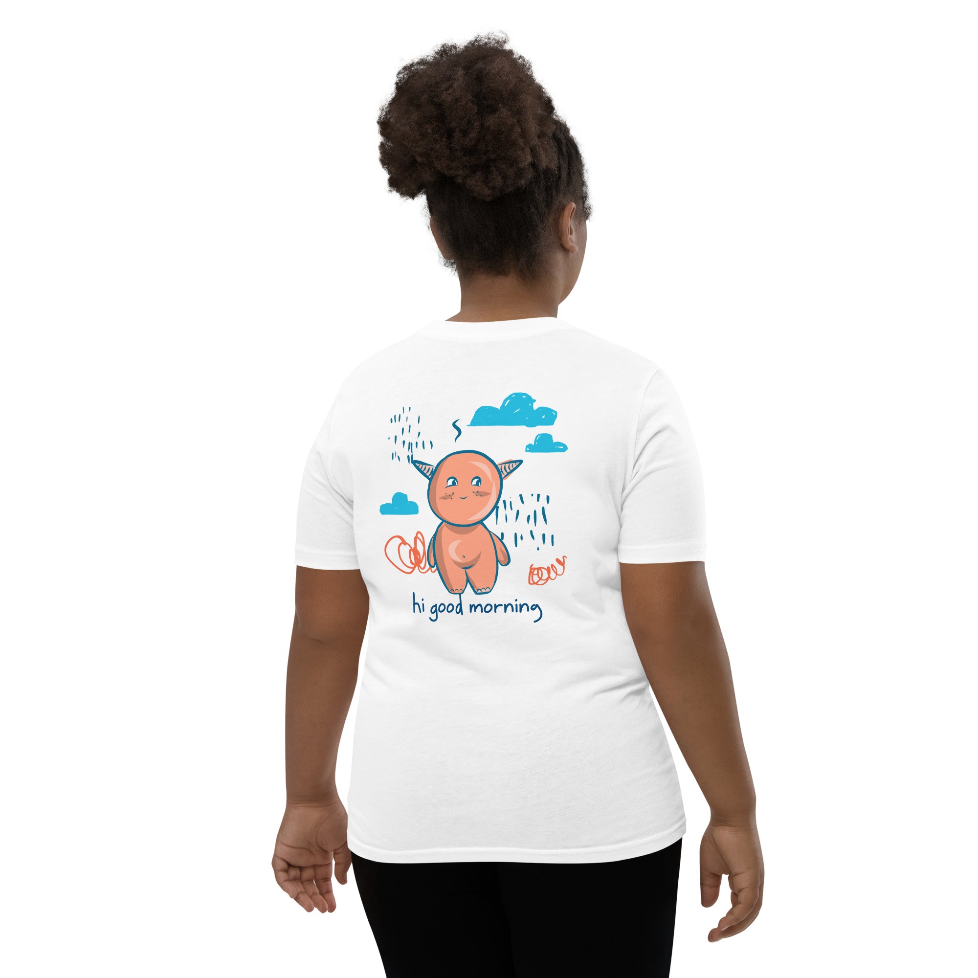 Cute little monster - Youth Short Sleeve T-Shirt (back print)