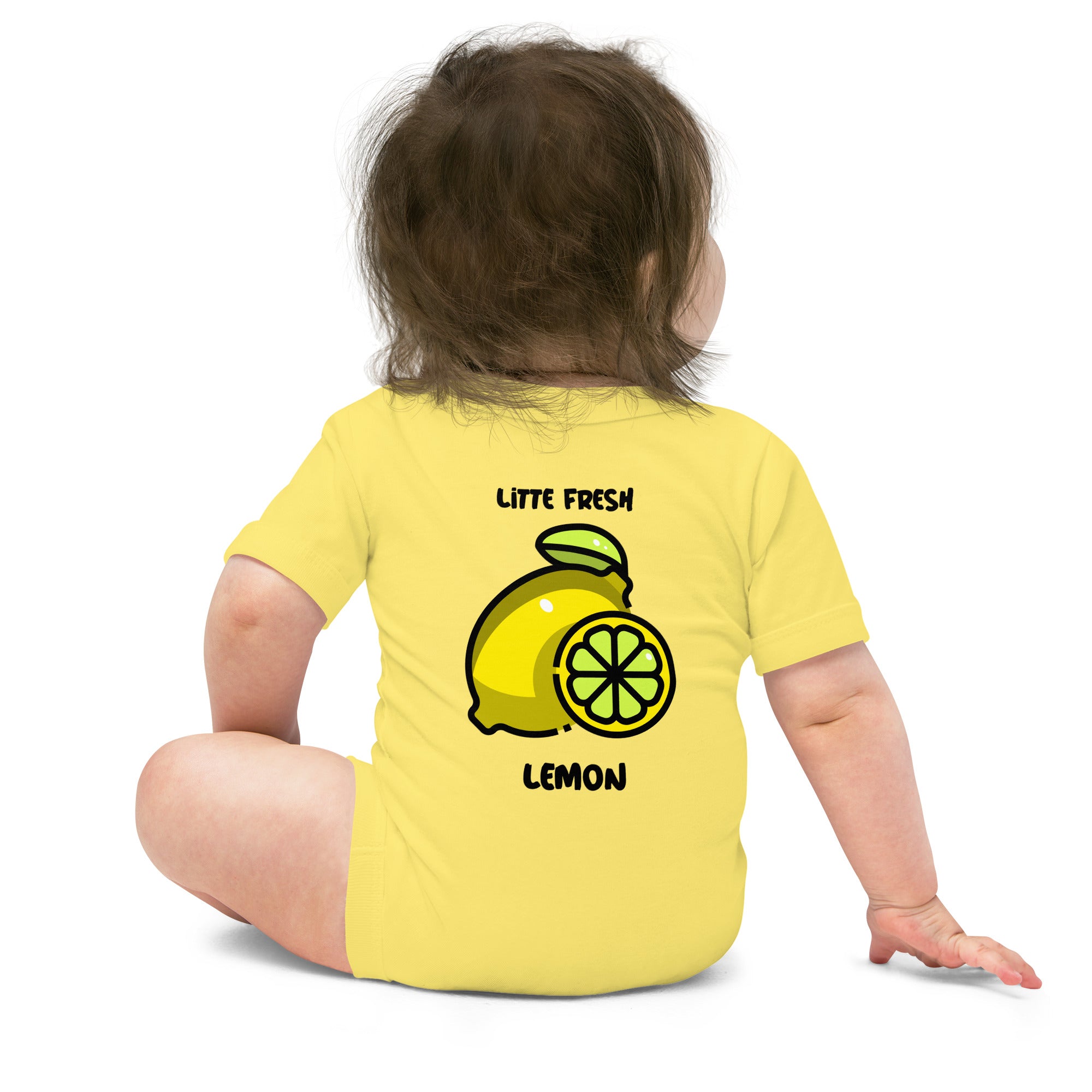 Little fresh lemon - Baby short sleeve one piece (back print)