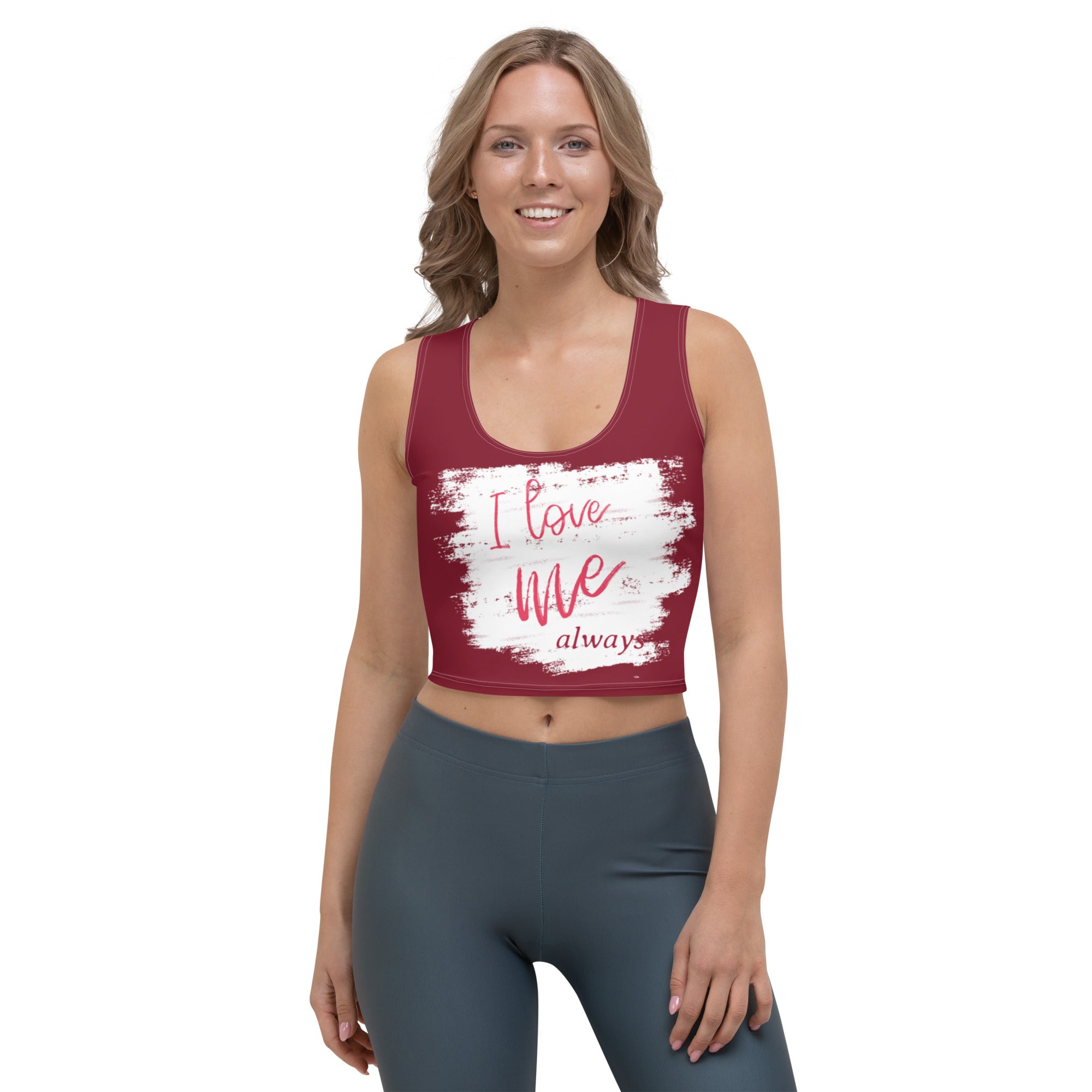 I love me - Crop Top (maroon)