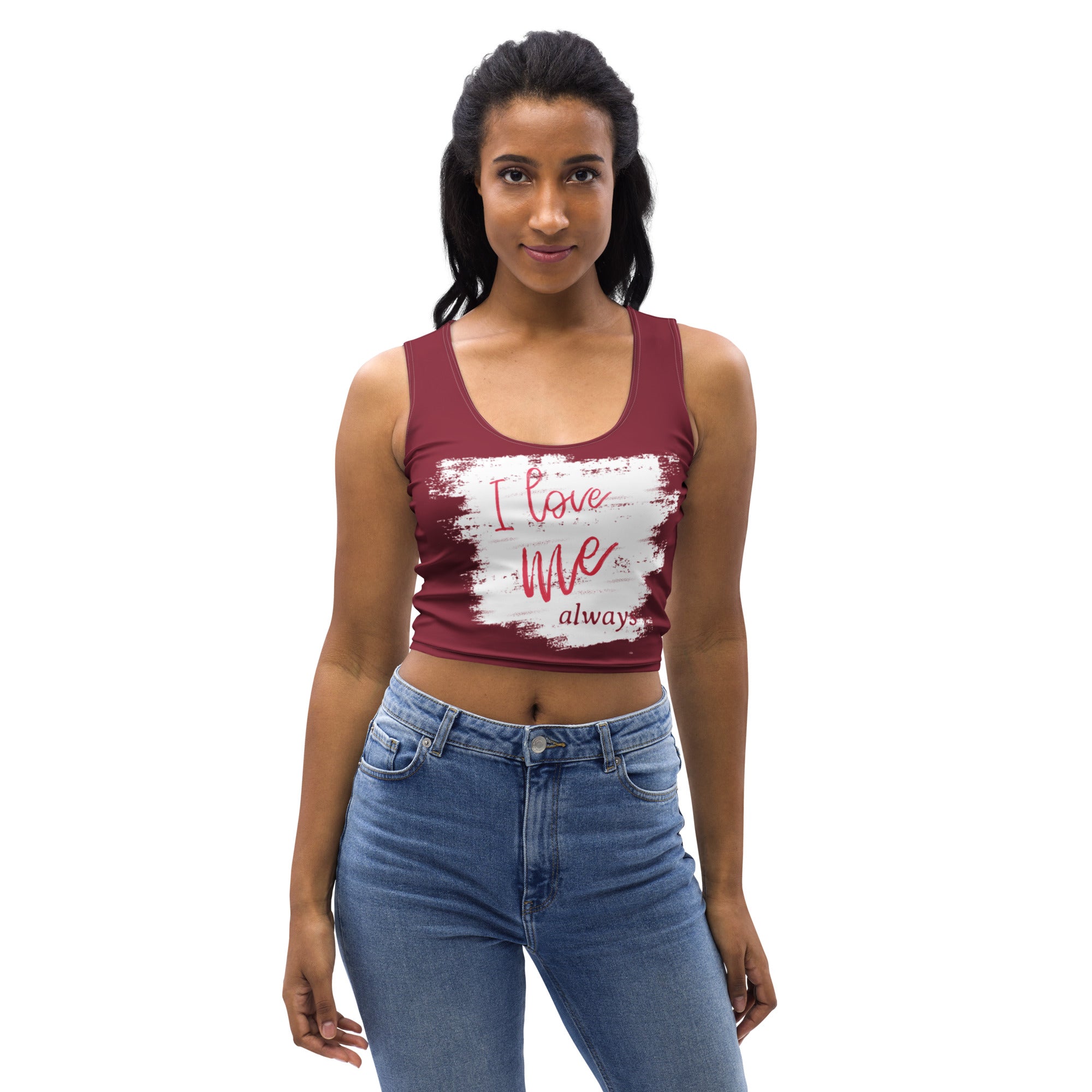 I love me - Crop Top (maroon)