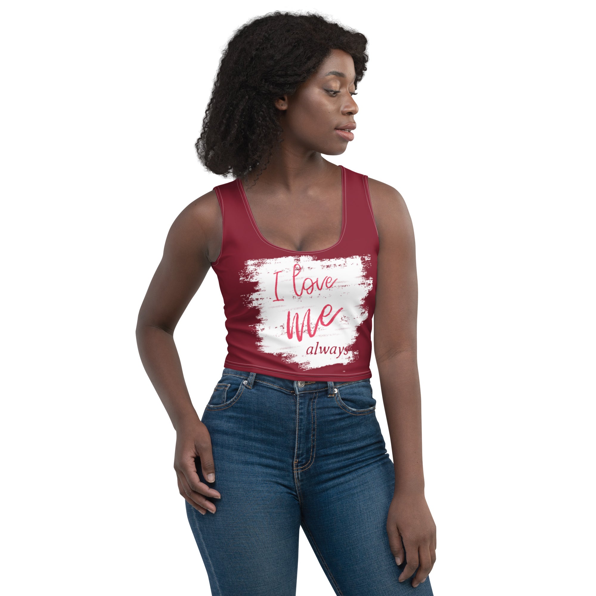 I love me - Crop Top (maroon)