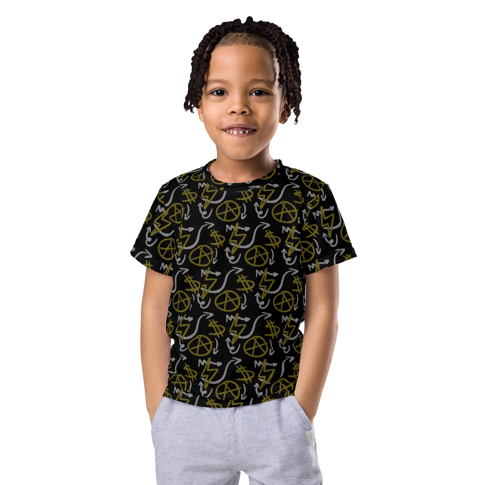 $ = $ - Kids crew neck t-shirt (black)