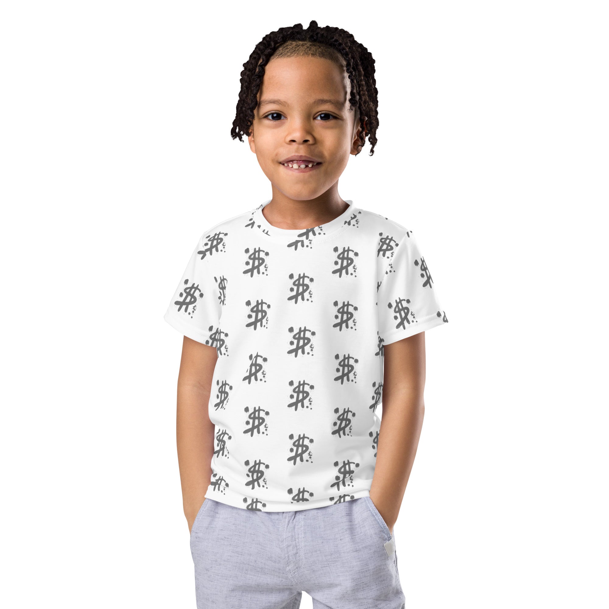 $ = ? - Kids crew neck t-shirt (white)