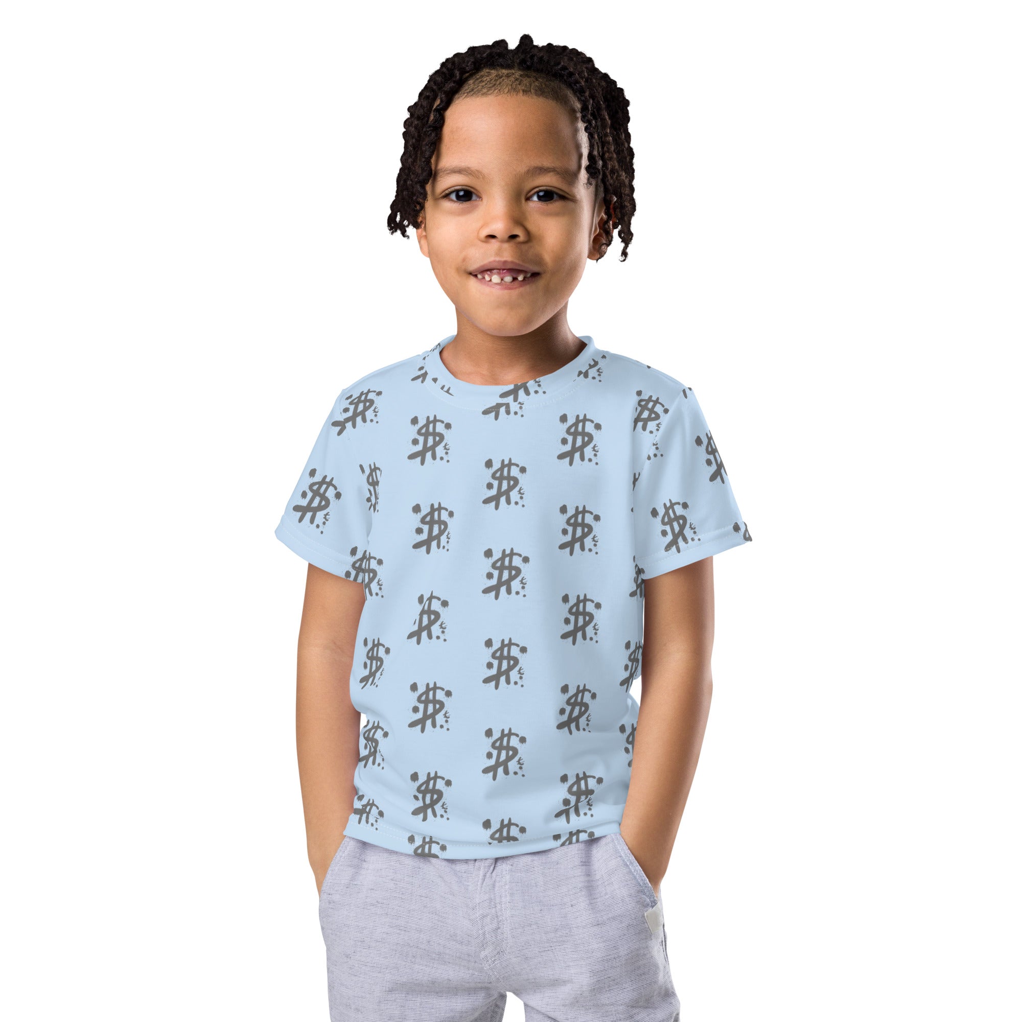 $ = ? - Kids crew neck t-shirt (Pattens Blue)