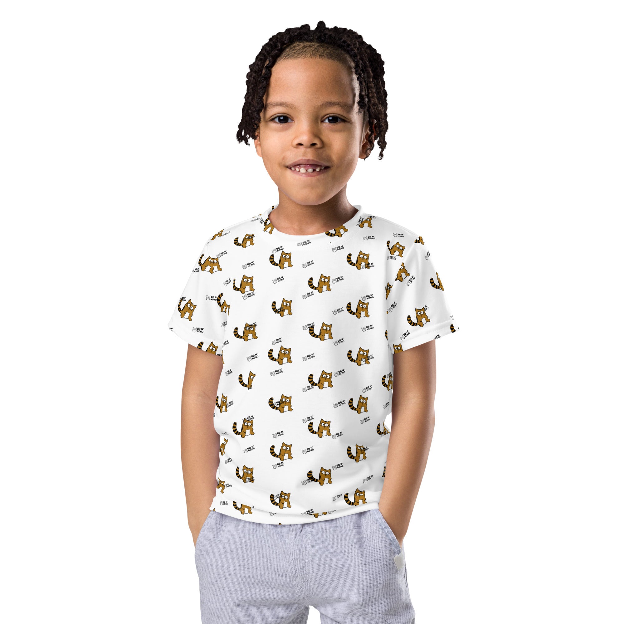 Meow V5 - Kids crew neck t-shirt (white)