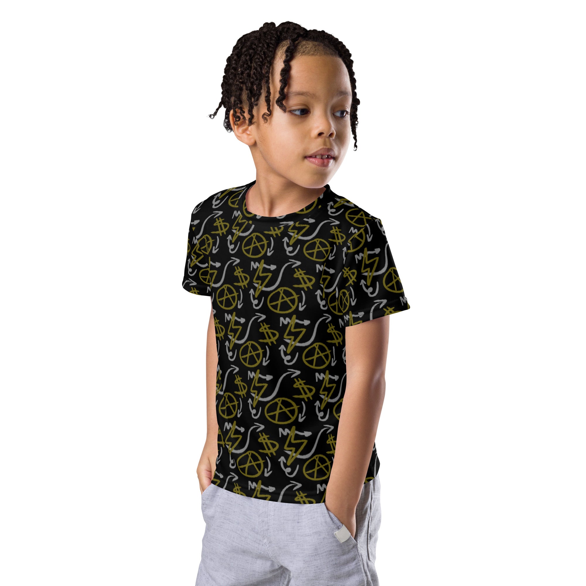 $ = $ - Kids crew neck t-shirt (black)