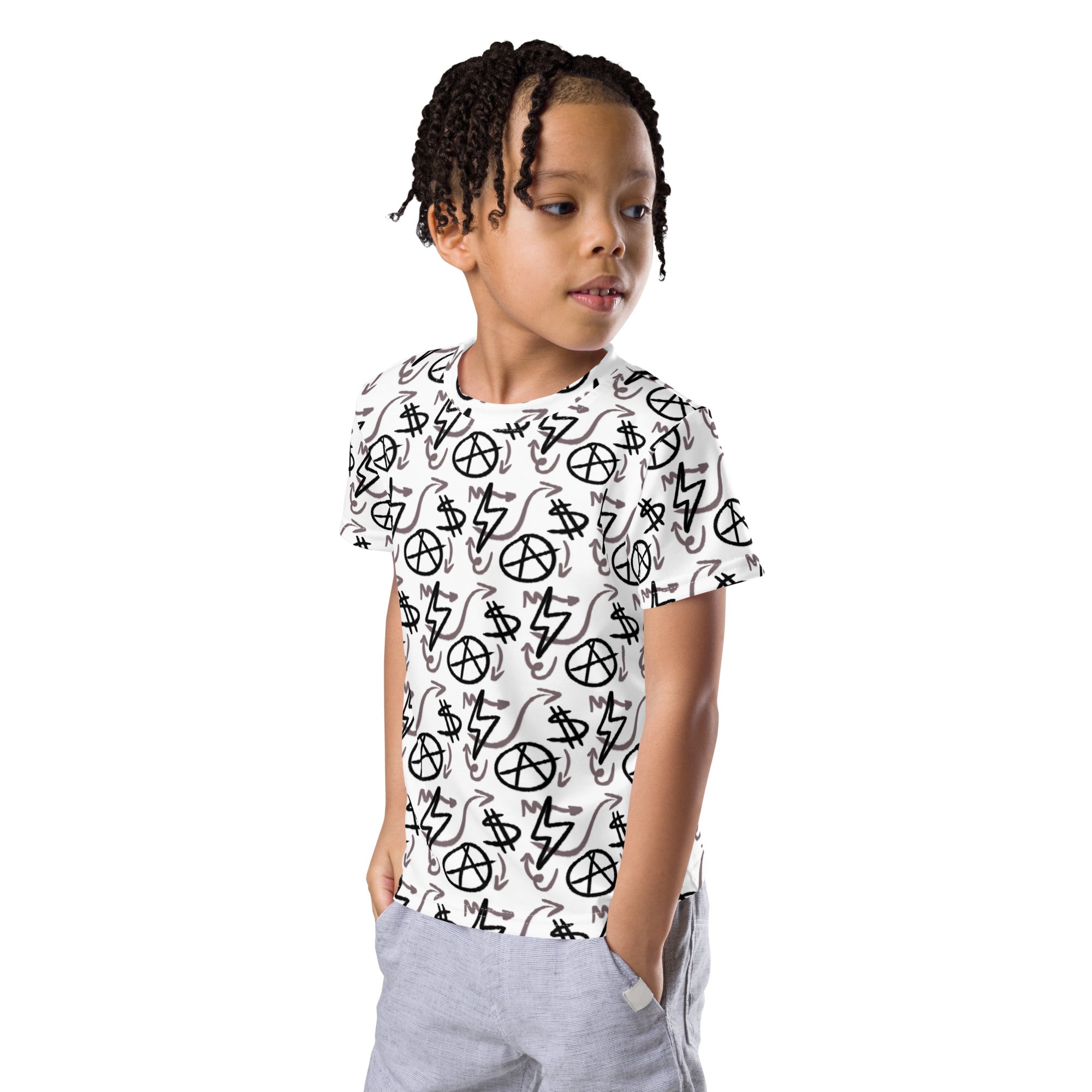 $ = $ - Kids crew neck t-shirt (white)